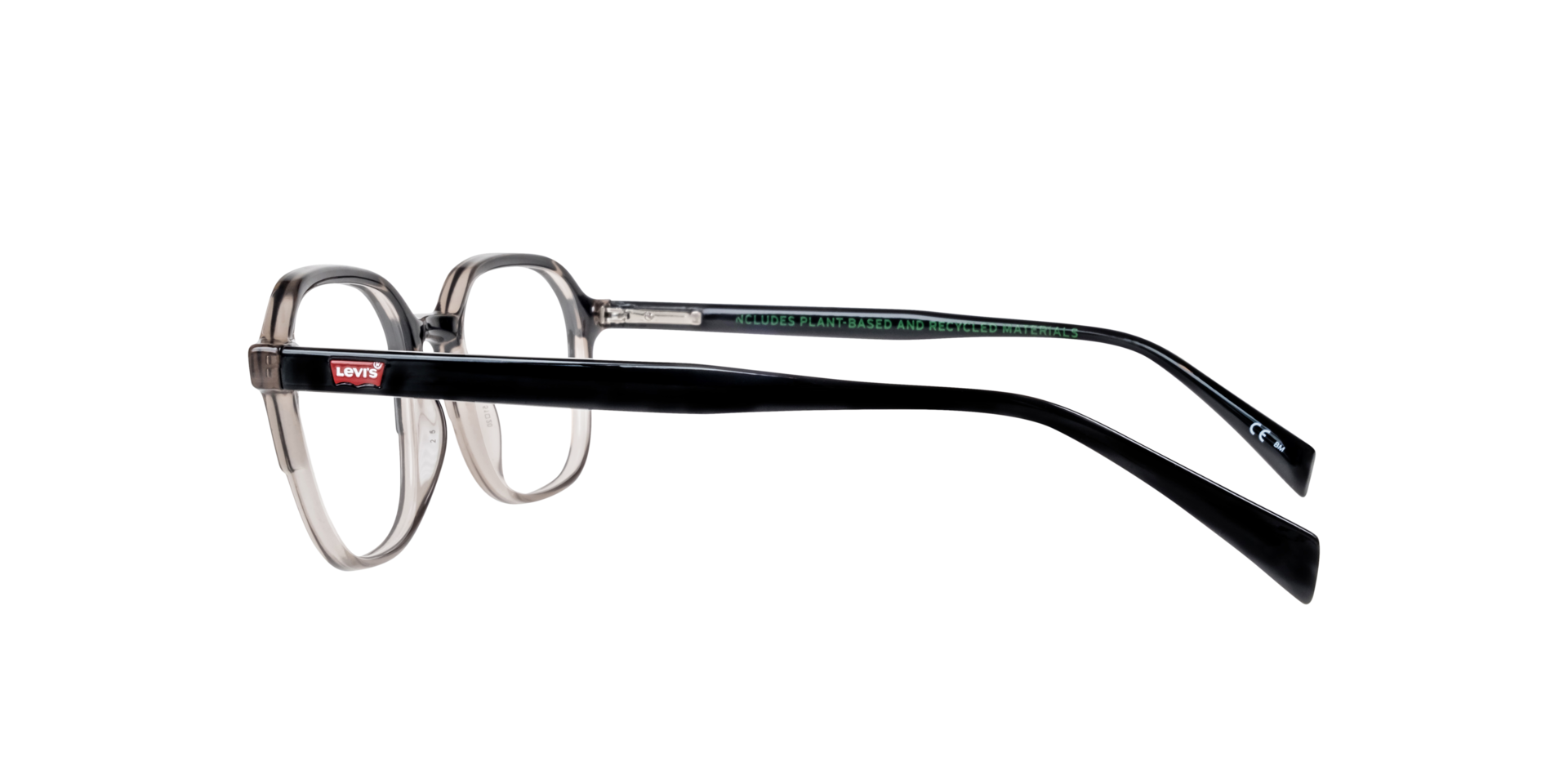 LV 5043 Black Grey PlasticEyeglass Frames for Glasses Direct, Side View