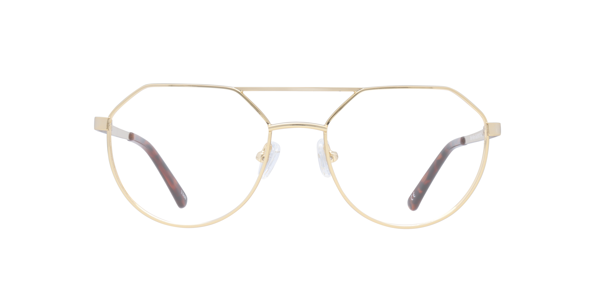 Daly Shiny Gold MetalEyeglass Frames for Glasses Direct, Front View