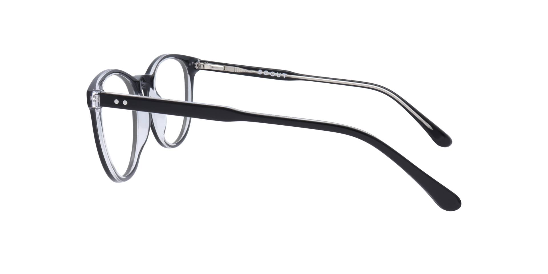 Dallas Shiny Black Crystal AcetateEyeglass Frames for Glasses Direct, Side View