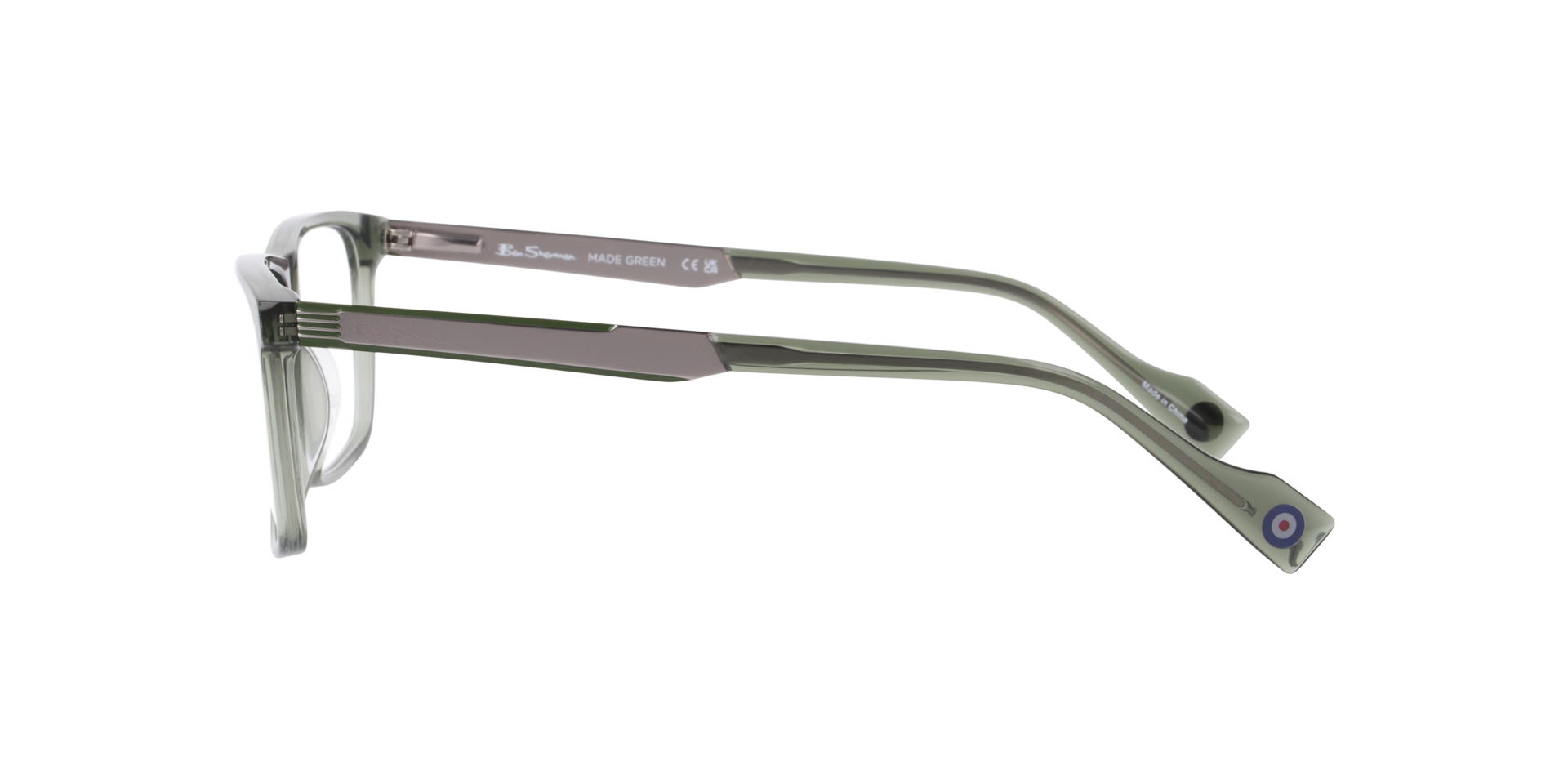 Bspark Green AcetateEyeglass Frames for Glasses Direct, Side View