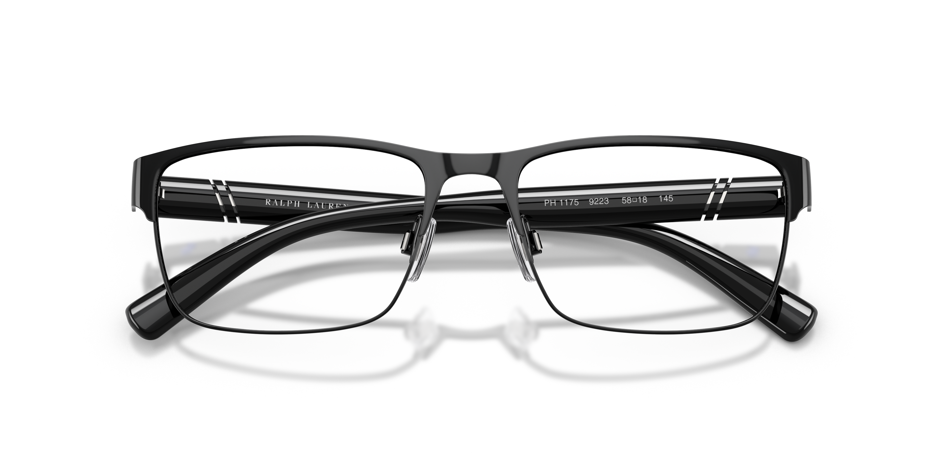 PH1175 Shiny Black MetalEyeglass Frames for Glasses Direct, Closed View