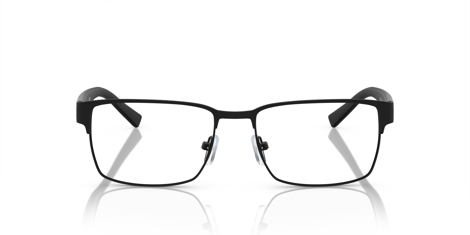 AX1019 Matte Black MetalEyeglass Frames for Glasses Direct, Front View