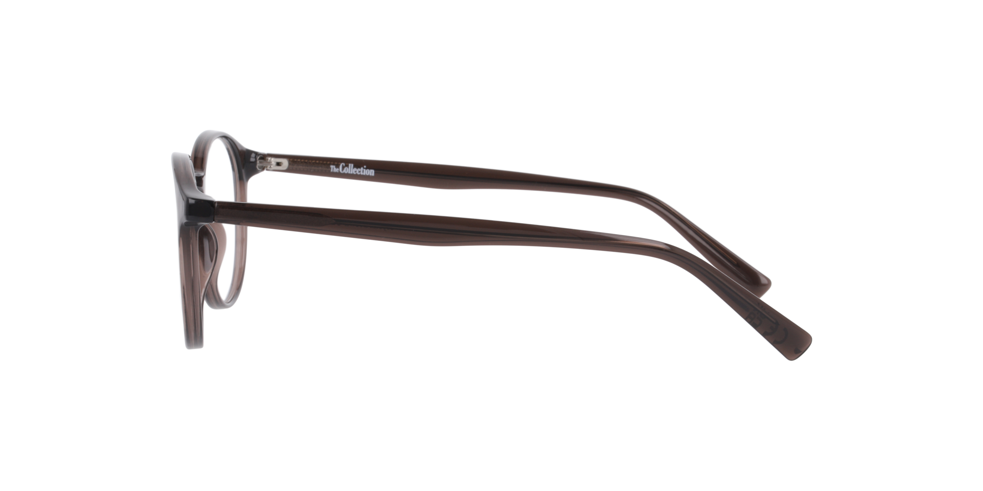 Joe Crystal Brown PlasticEyeglass Frames for Glasses Direct, Side View