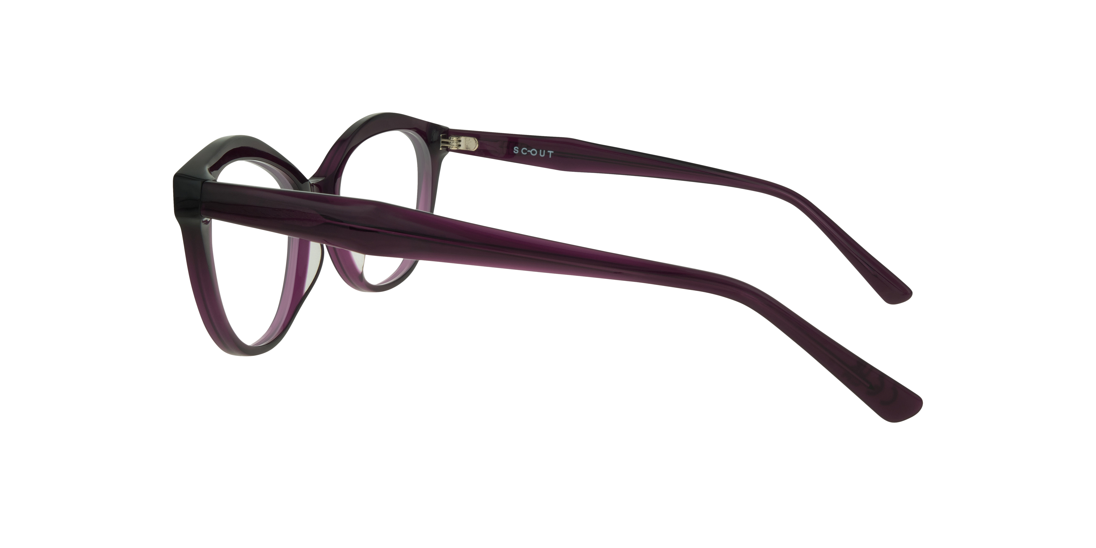 Kelly Translucent Purple AcetateEyeglass Frames for Glasses Direct, Side View