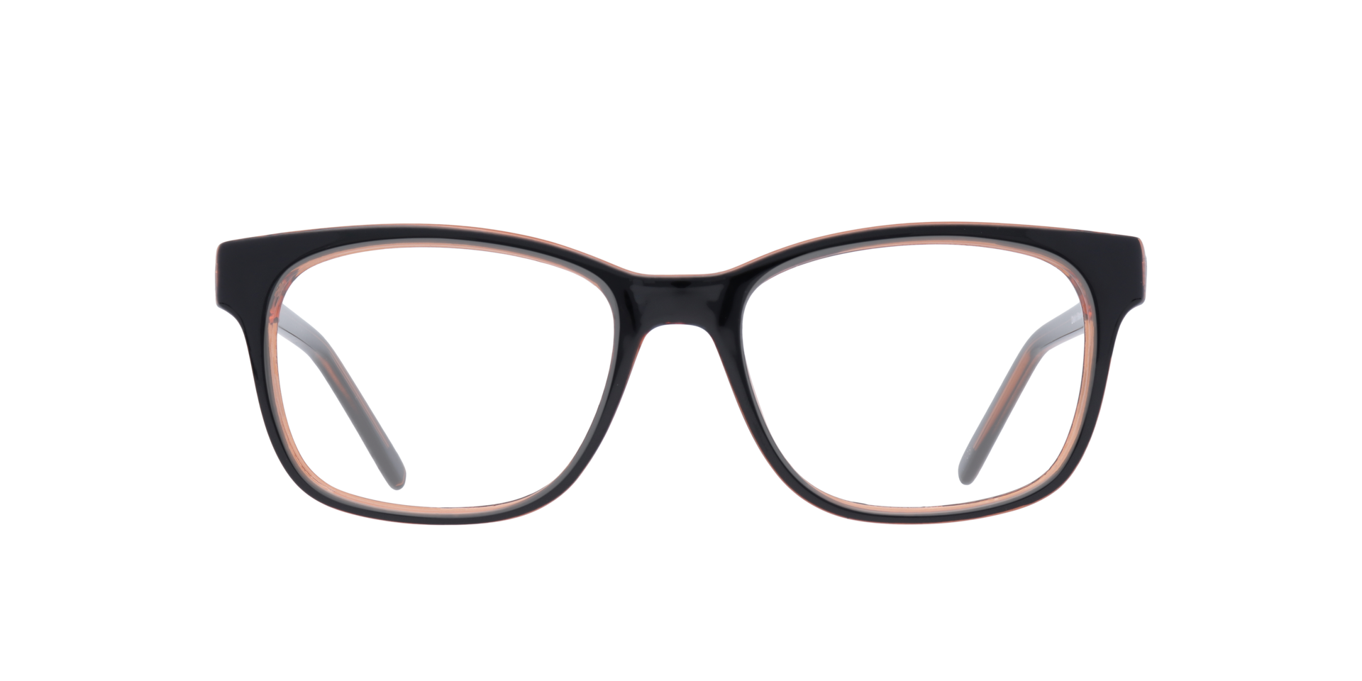 Diallo Black & Brown PlasticEyeglass Frames for Glasses Direct, Front View