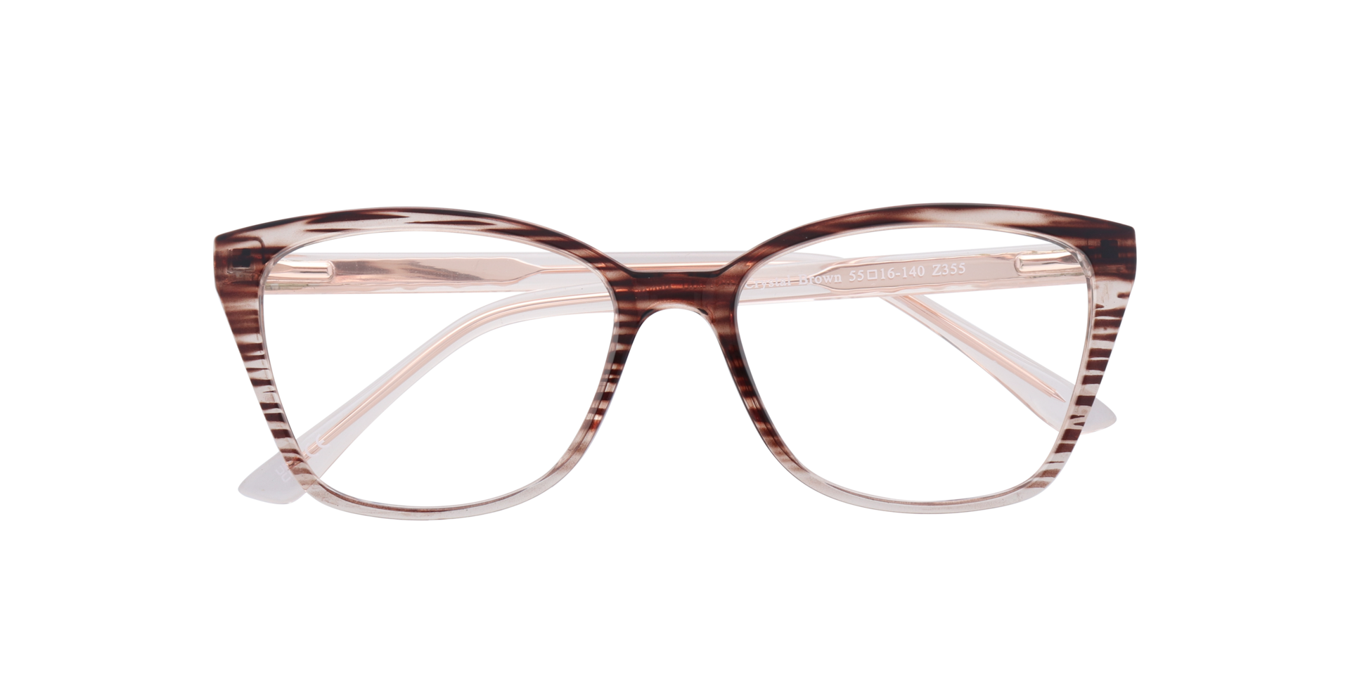 Holden Gradient Crystal Brown PlasticEyeglass Frames for Glasses Direct, Closed View