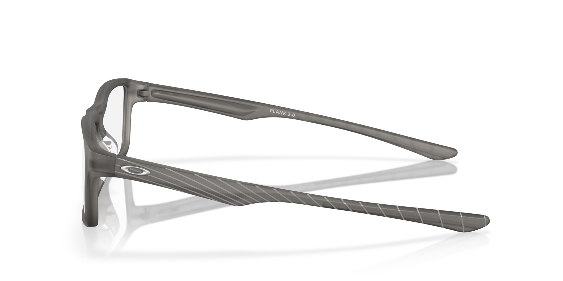 Plank 2.0 Satin Grey Smoke PlasticEyeglass Frames for Glasses Direct, Side View