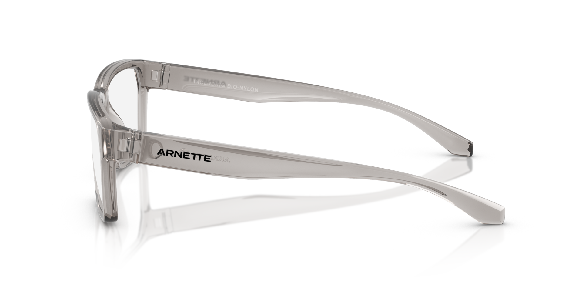 AN7257U Transparent Grey PlasticEyeglass Frames for Glasses Direct, Side View