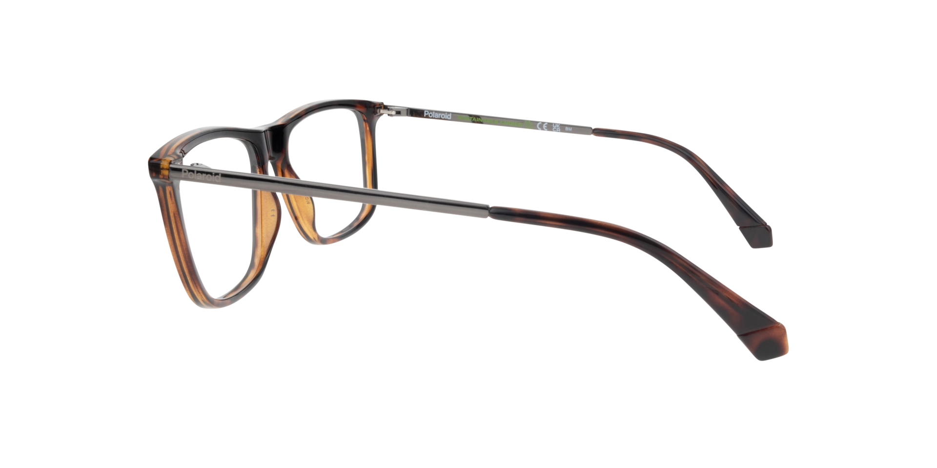 PLD D497 Tortoise Silver PlasticSunglass Frames for Glasses Direct, Side View
