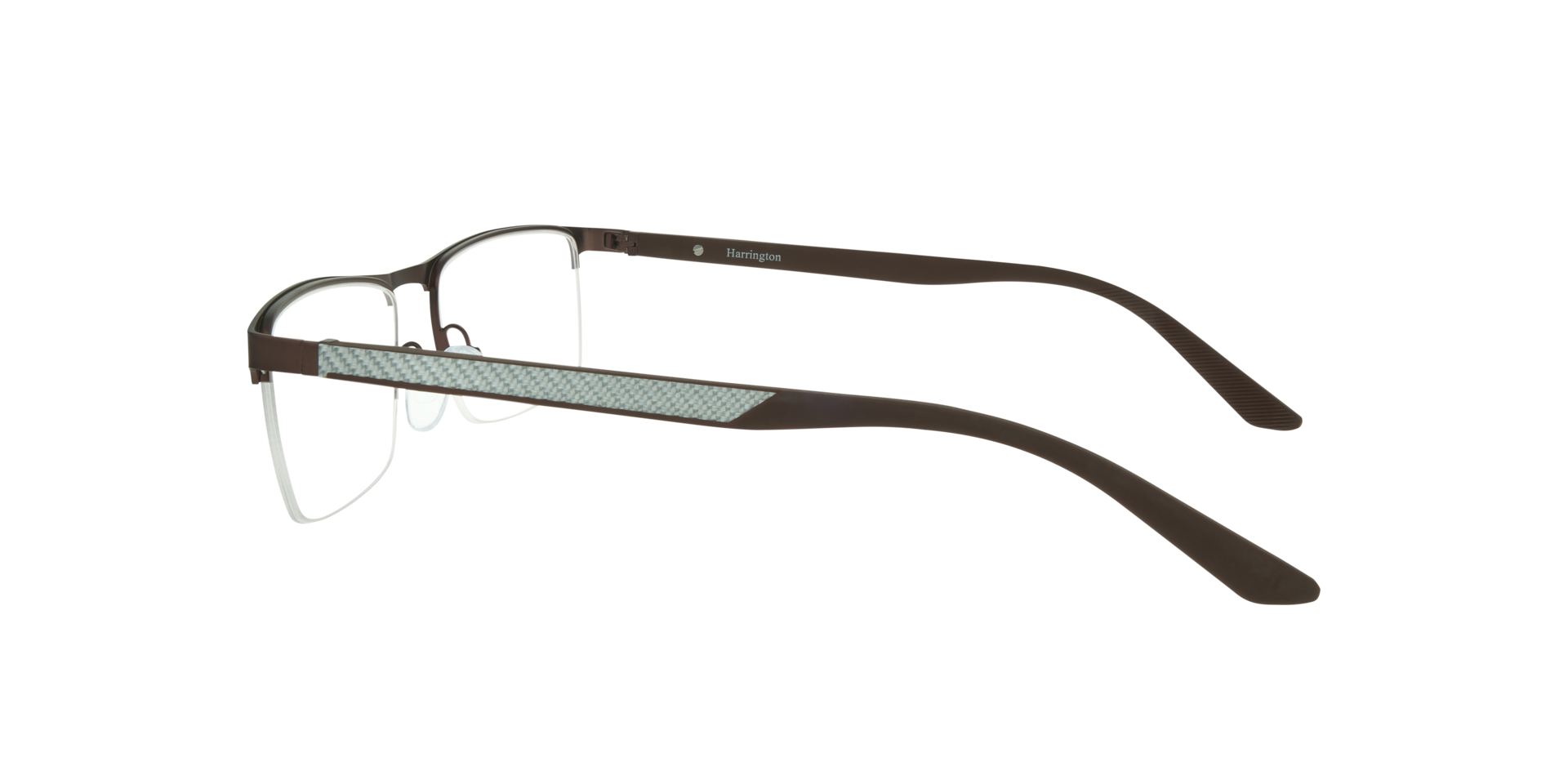Jeffrey Matte Brown & Twill Silver MetalEyeglass Frames for Glasses Direct, Side View