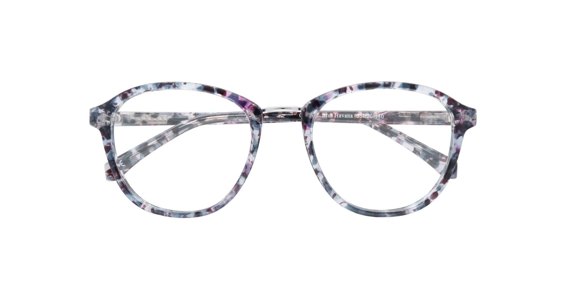 Cassidy Blue Havana PlasticEyeglass Frames for Glasses Direct, Closed View