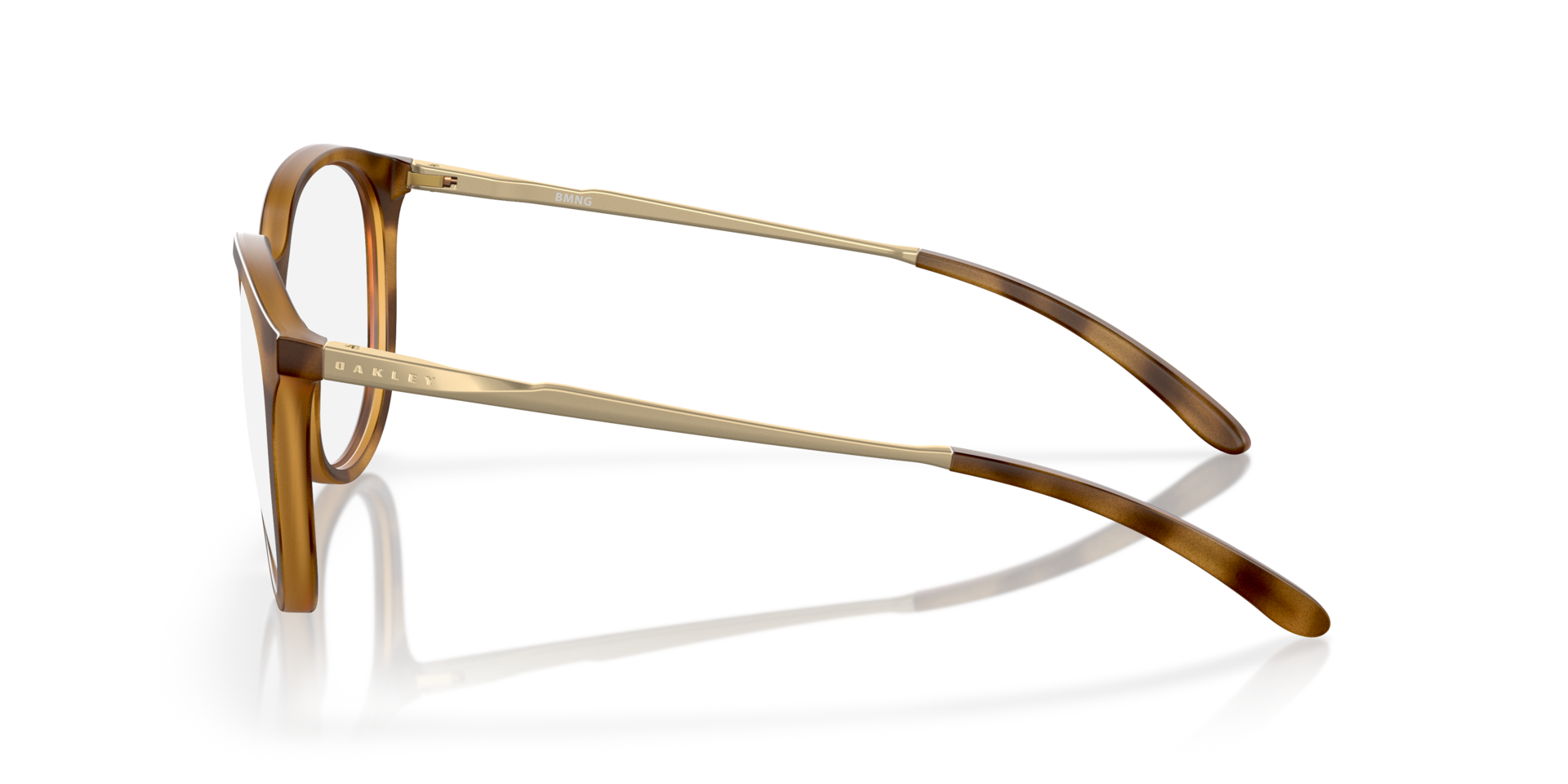 BMNG Satin Brown Tortoise PlasticSunglass Frames for Glasses Direct, Side View