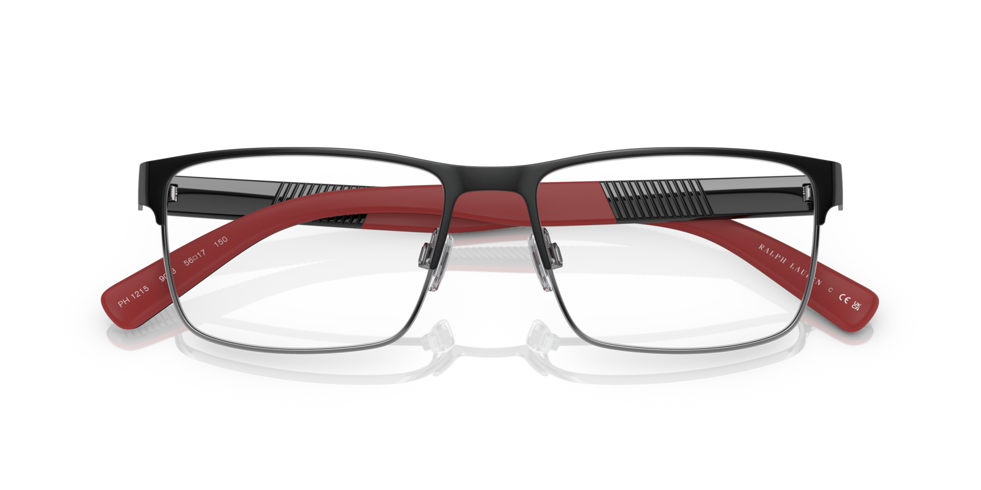 PH1215 Shiny Black & Gunmetal MetalEyeglass Frames for Glasses Direct, Closed View