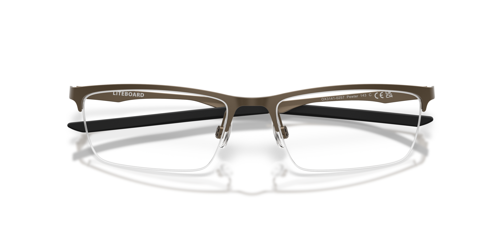 Liteboard Pewter MetalEyeglass Frames for Glasses Direct, Closed View