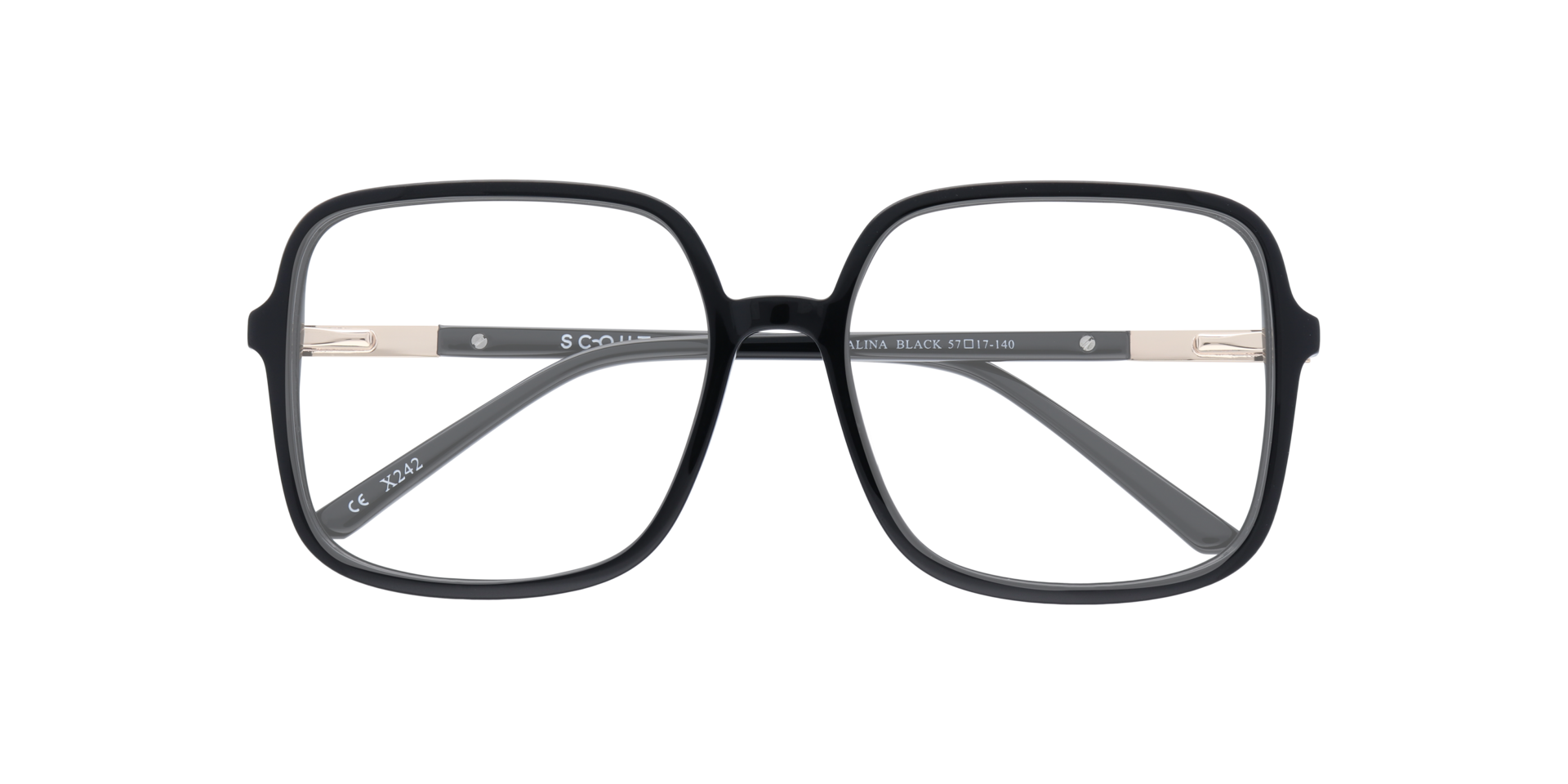 Calina Black AcetateEyeglass Frames for Glasses Direct, Closed View
