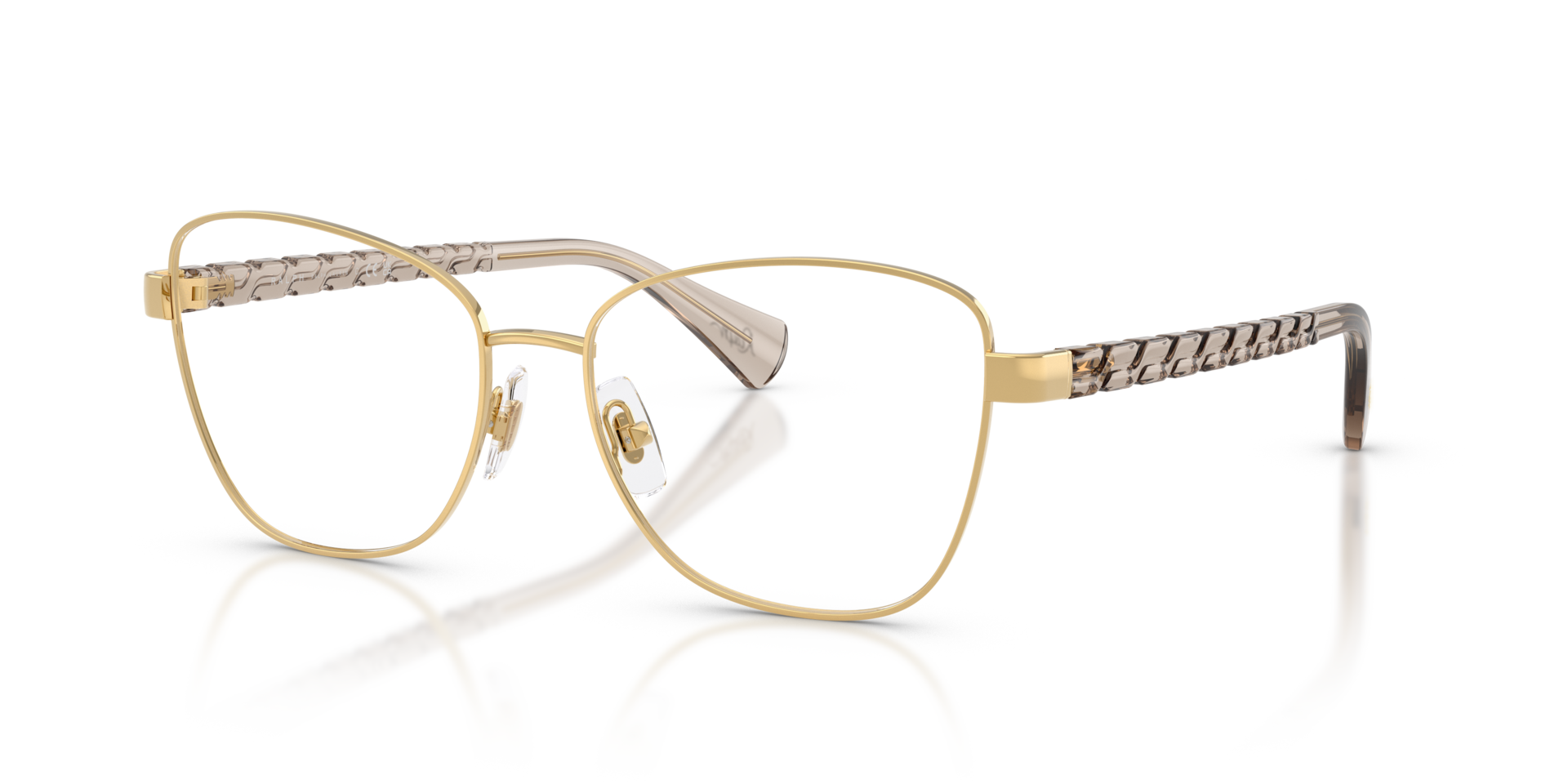 RA6064 Shiny Gold MetalEyeglass Frames for Glasses Direct, Angle View