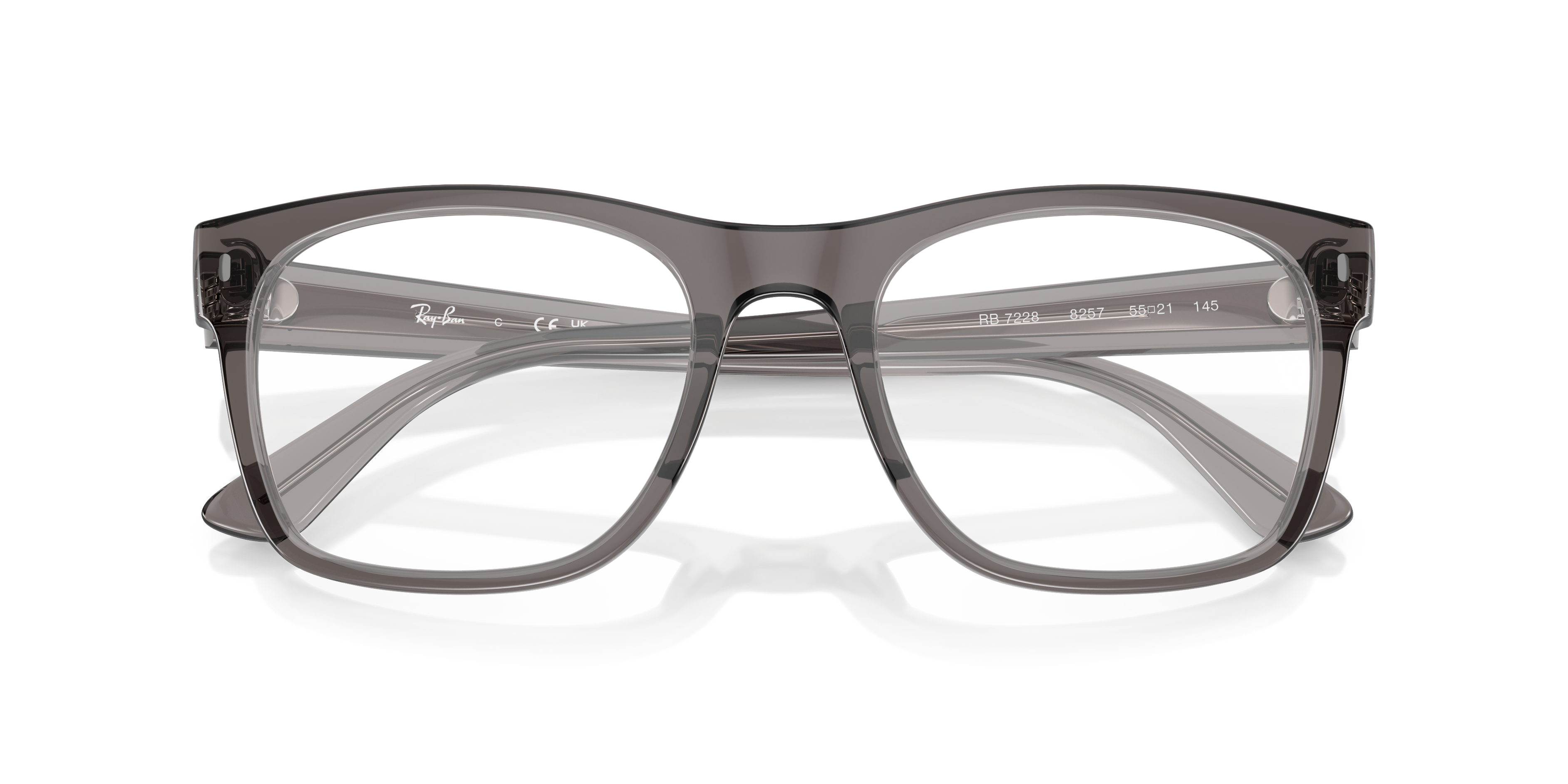 RB7228 Opal Dark Grey PlasticSunglass Frames for Glasses Direct, Closed View