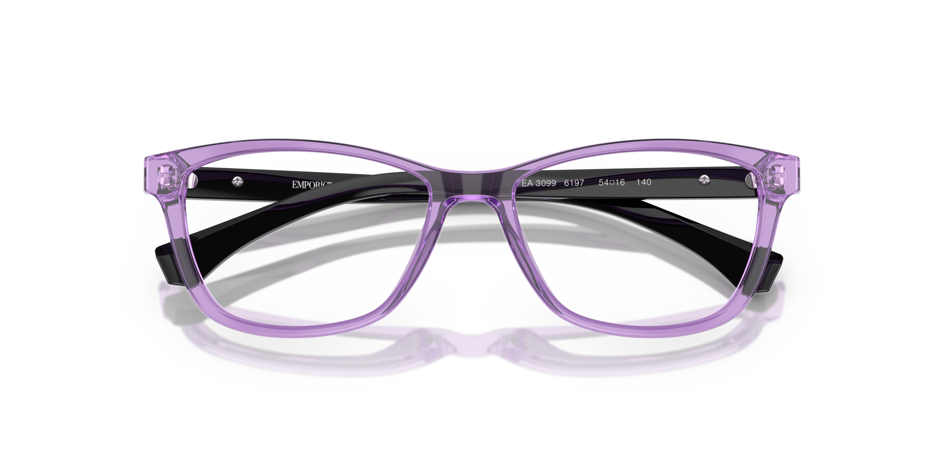EA3099 Shiny Transparent Violet AcetateEyeglass Frames for Glasses Direct, Closed View