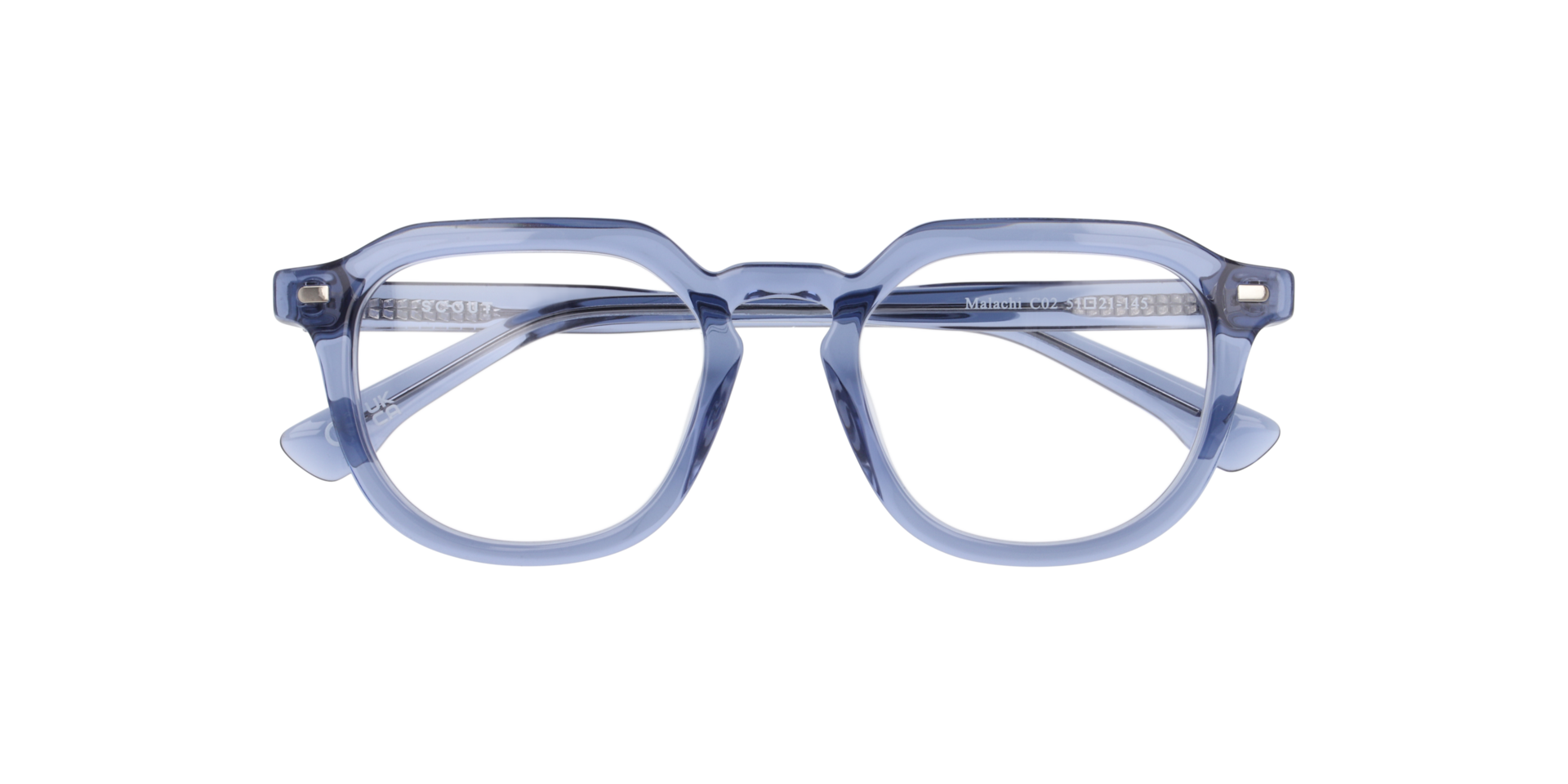 Malachi Crystal Blue AcetateEyeglass Frames for Glasses Direct, Closed View