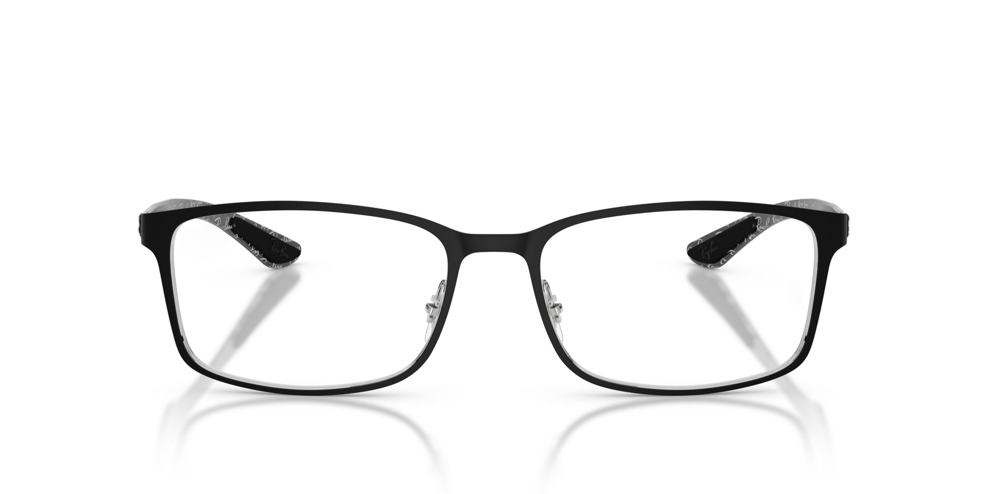 RB8424 Matte Black & Silver MetalEyeglass Frames for Glasses Direct, Front View