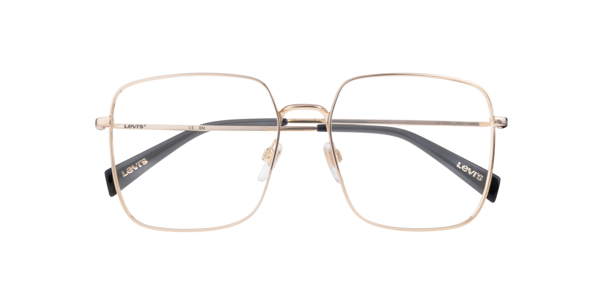 LV 1010 Gold Shiny MetalEyeglass Frames for Glasses Direct, Closed View