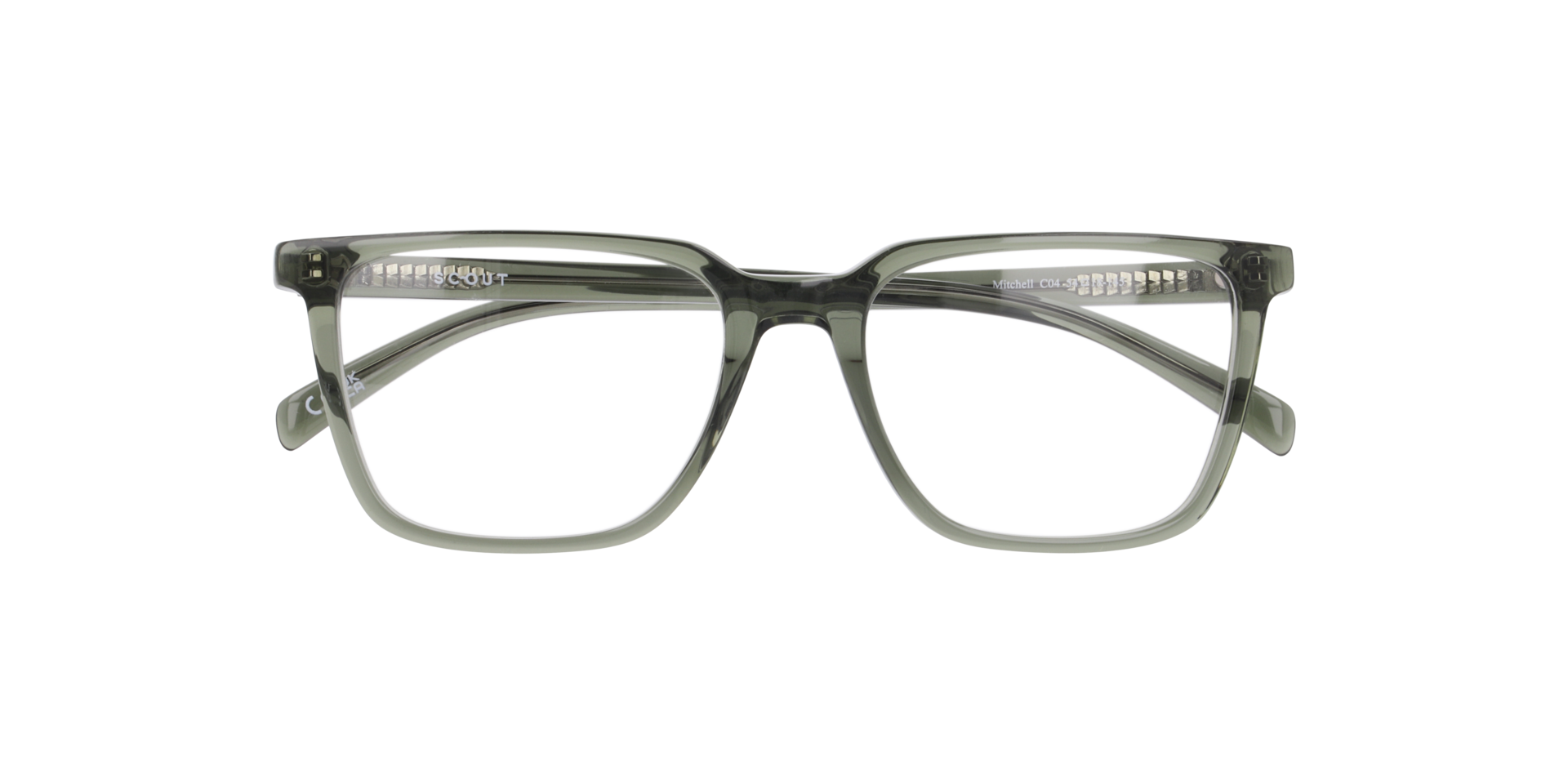 Mitchell Crystal Green AcetateEyeglass Frames for Glasses Direct, Closed View