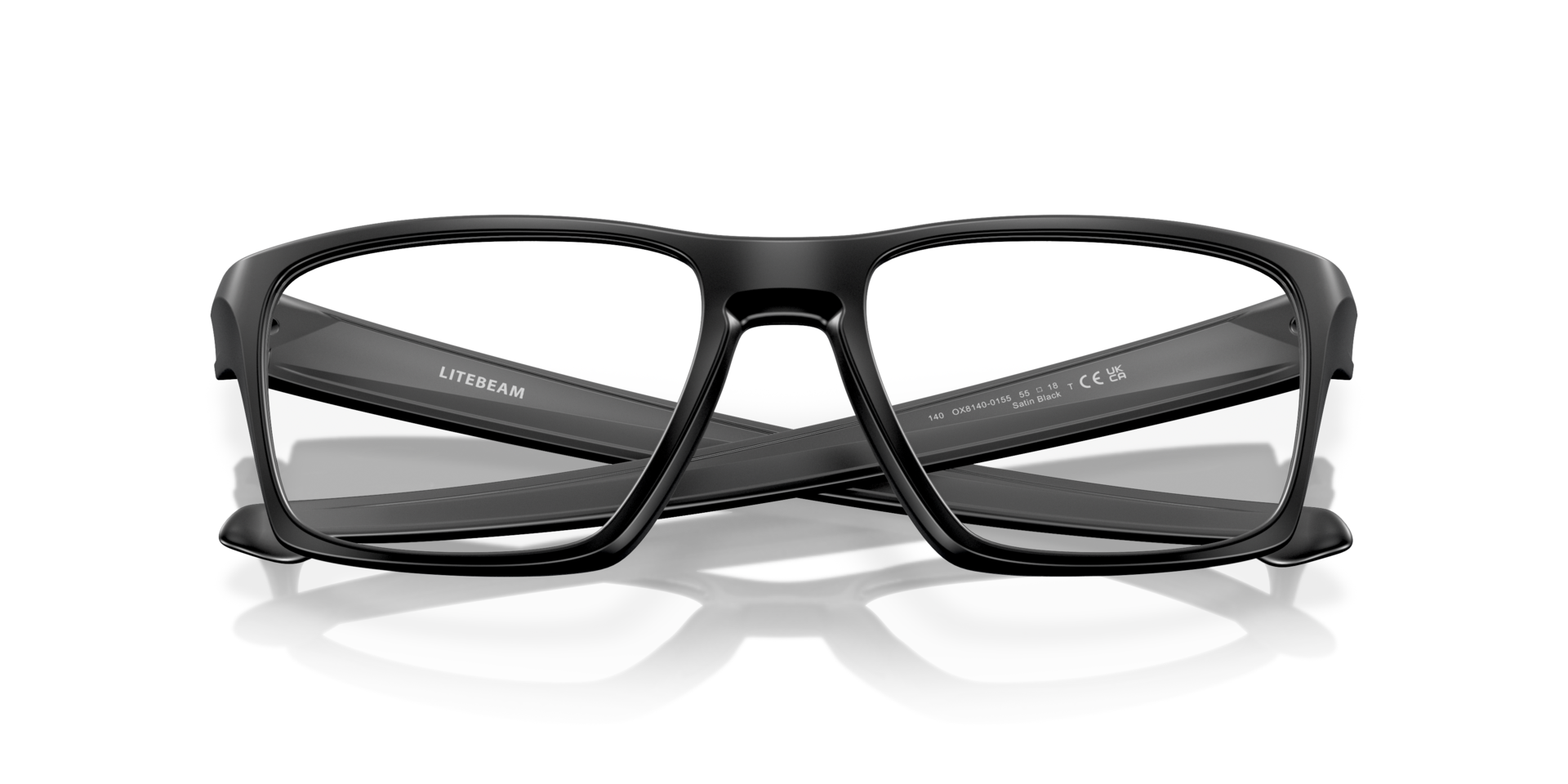 Litebeam Satin Black PlasticEyeglass Frames for Glasses Direct, Closed View