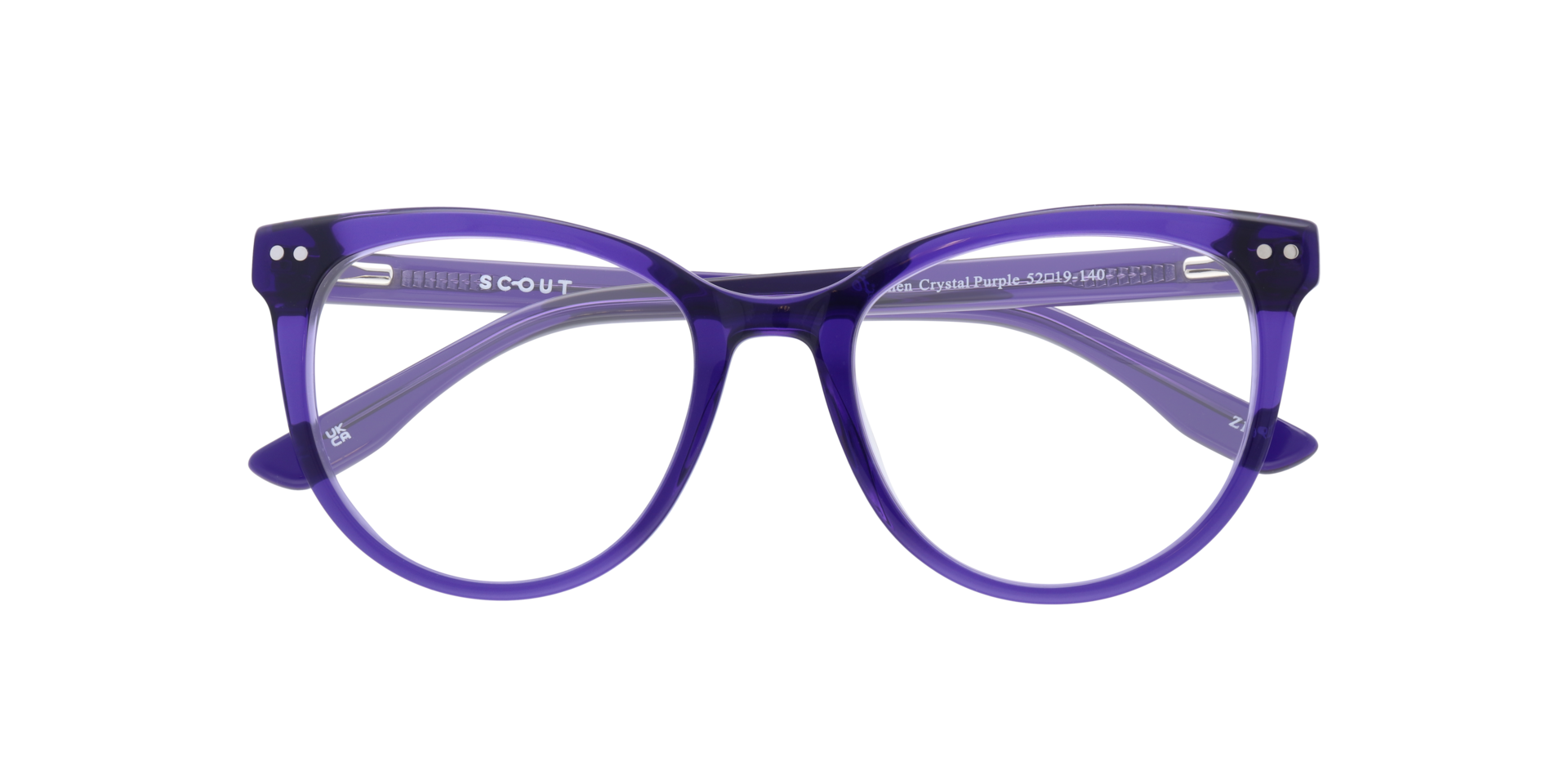 Gretchen Crystal Purple AcetateEyeglass Frames for Glasses Direct, Closed View