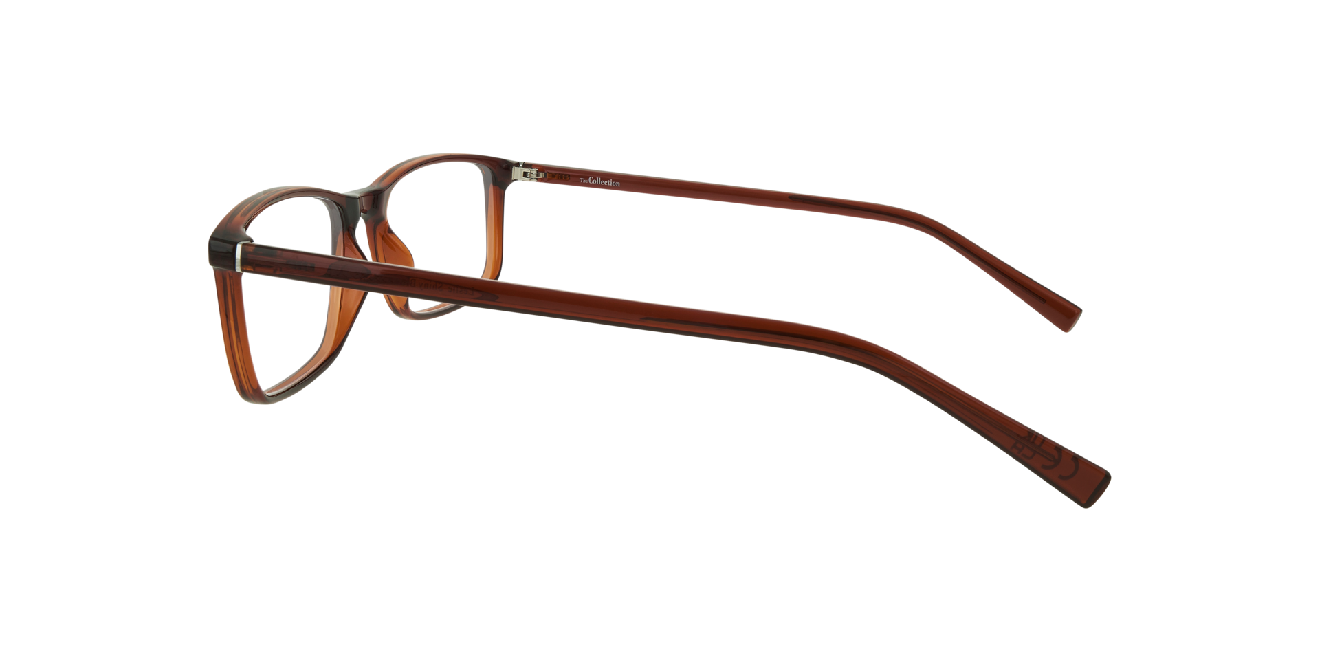 Leslie Shiny Brown PlasticEyeglass Frames for Glasses Direct, Side View