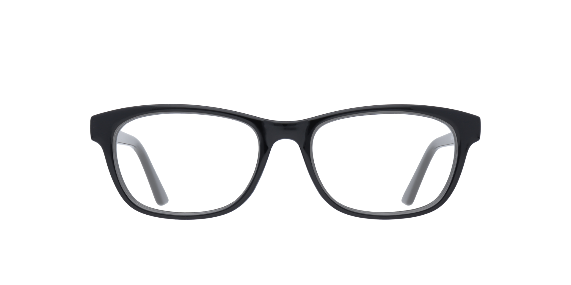 Damica Black PlasticEyeglass Frames for Glasses Direct, Front View