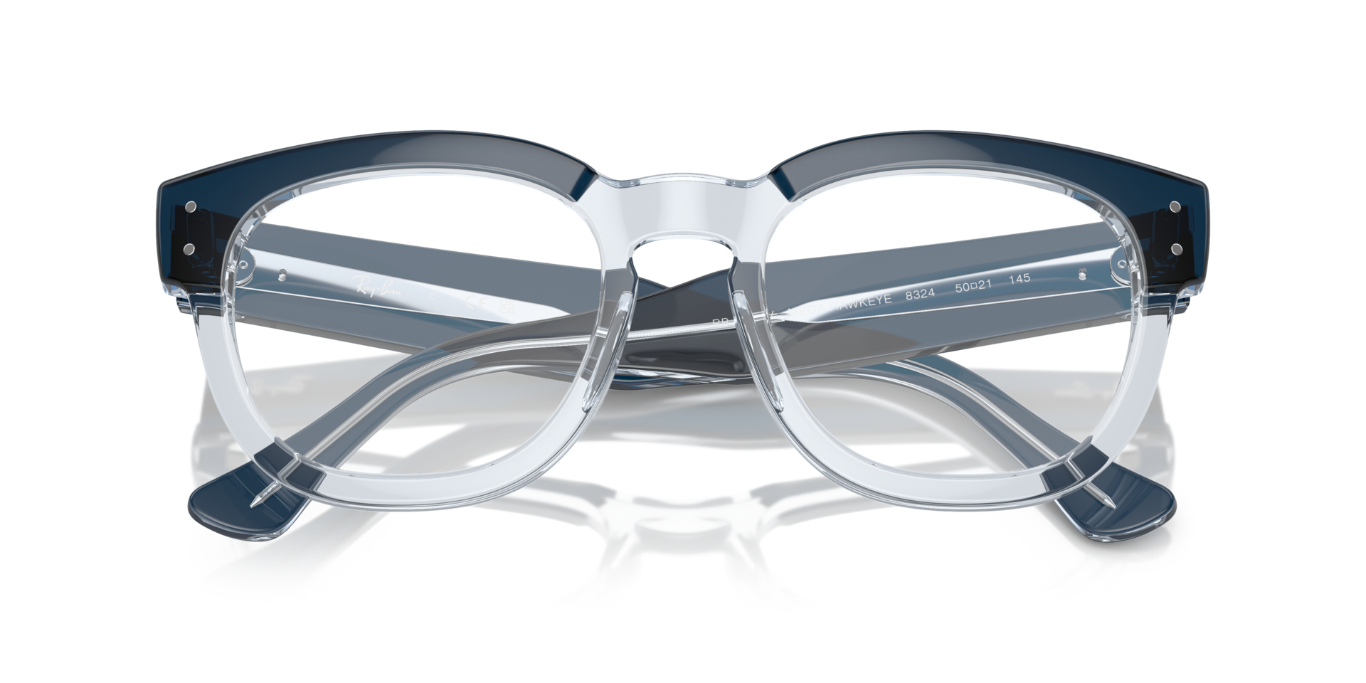 RB0298V Blue On Transparent Blue AcetateEyeglass Frames for Glasses Direct, Closed View