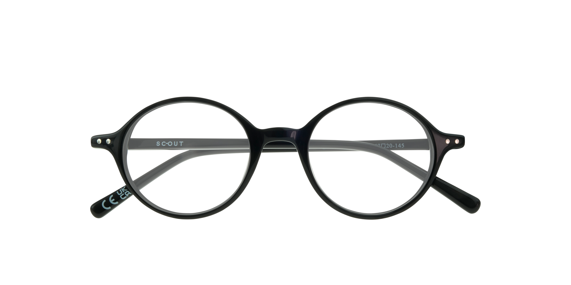 Lane Black & Silver AcetateEyeglass Frames for Glasses Direct, Closed View