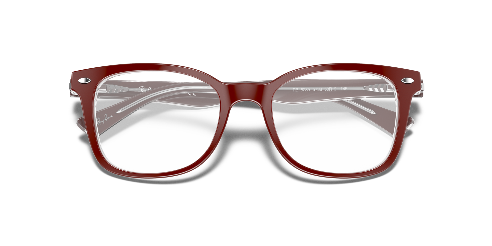 RB5285 Bordeaux On Transparent AcetateEyeglass Frames for Glasses Direct, Closed View