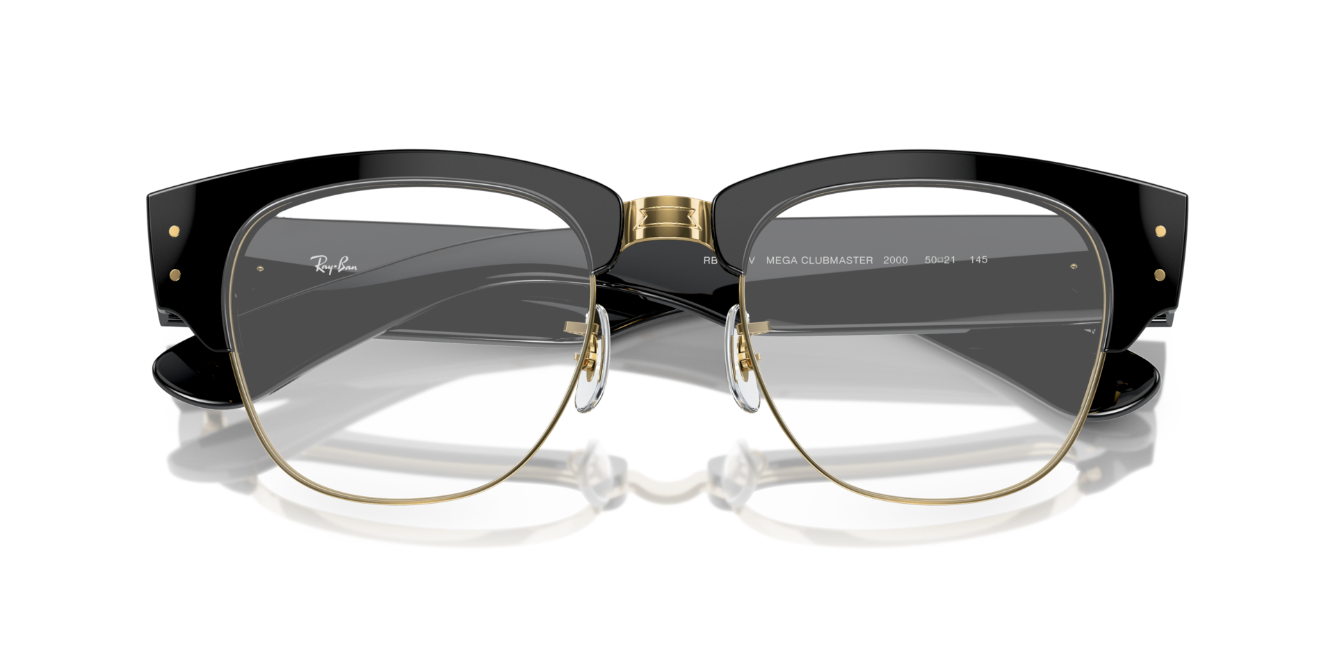 RB0316V Black On Gold PlasticEyeglass Frames for Glasses Direct, Closed View