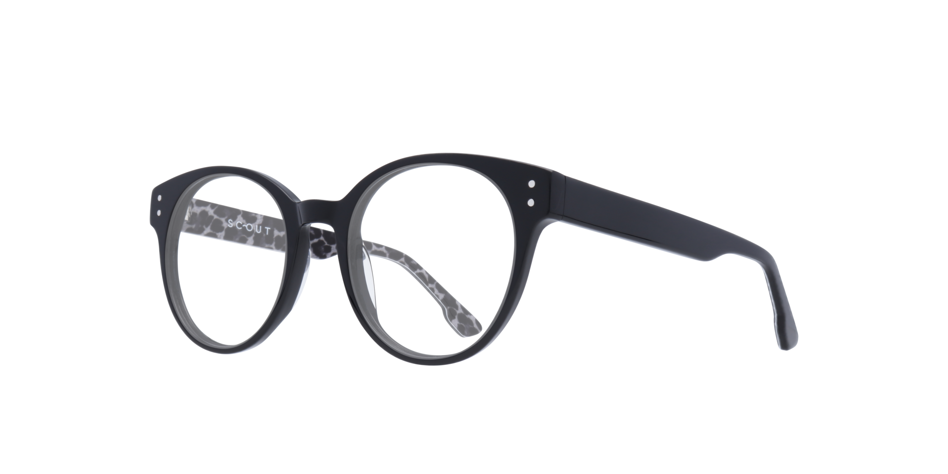 Emelia Black AcetateEyeglass Frames for Glasses Direct, Angle View