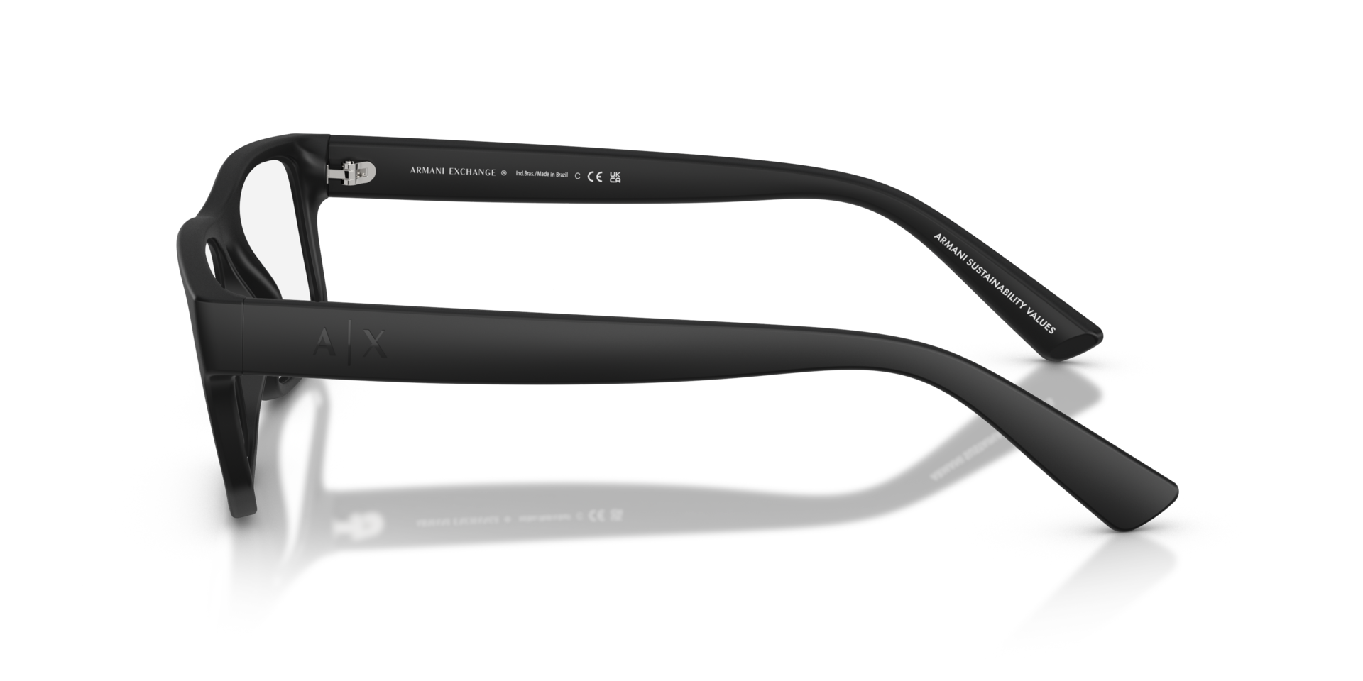 AX3135 Matte Black PlasticEyeglass Frames for Glasses Direct, Side View