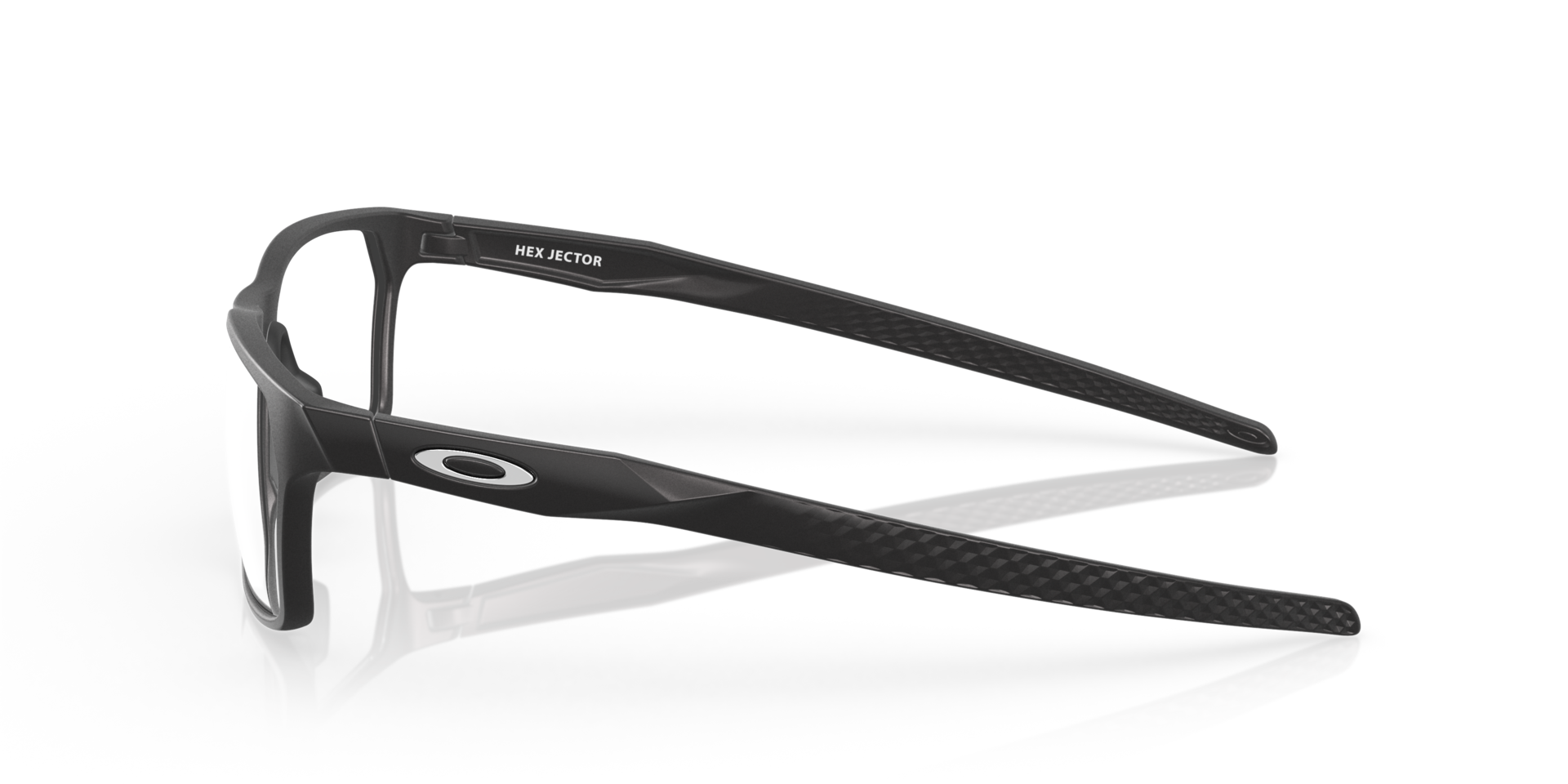 Hex Jector Satin Black PlasticEyeglass Frames for Glasses Direct, Side View