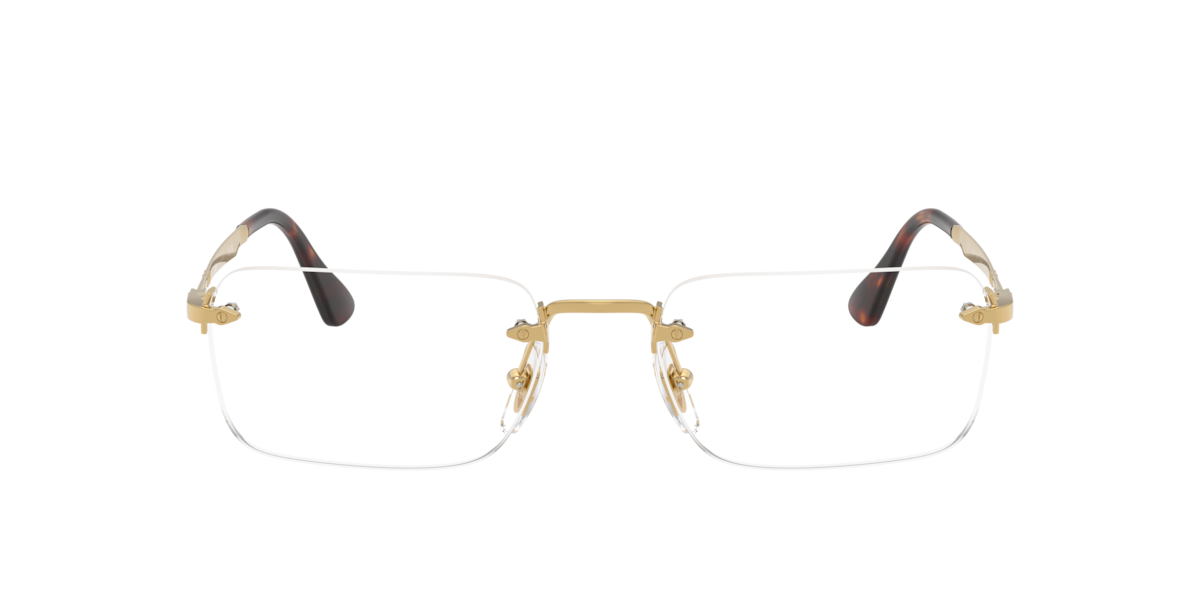 Persol Unisex Gold Rectangle Metal Eyeglasses Online - Rimless - Po1030v