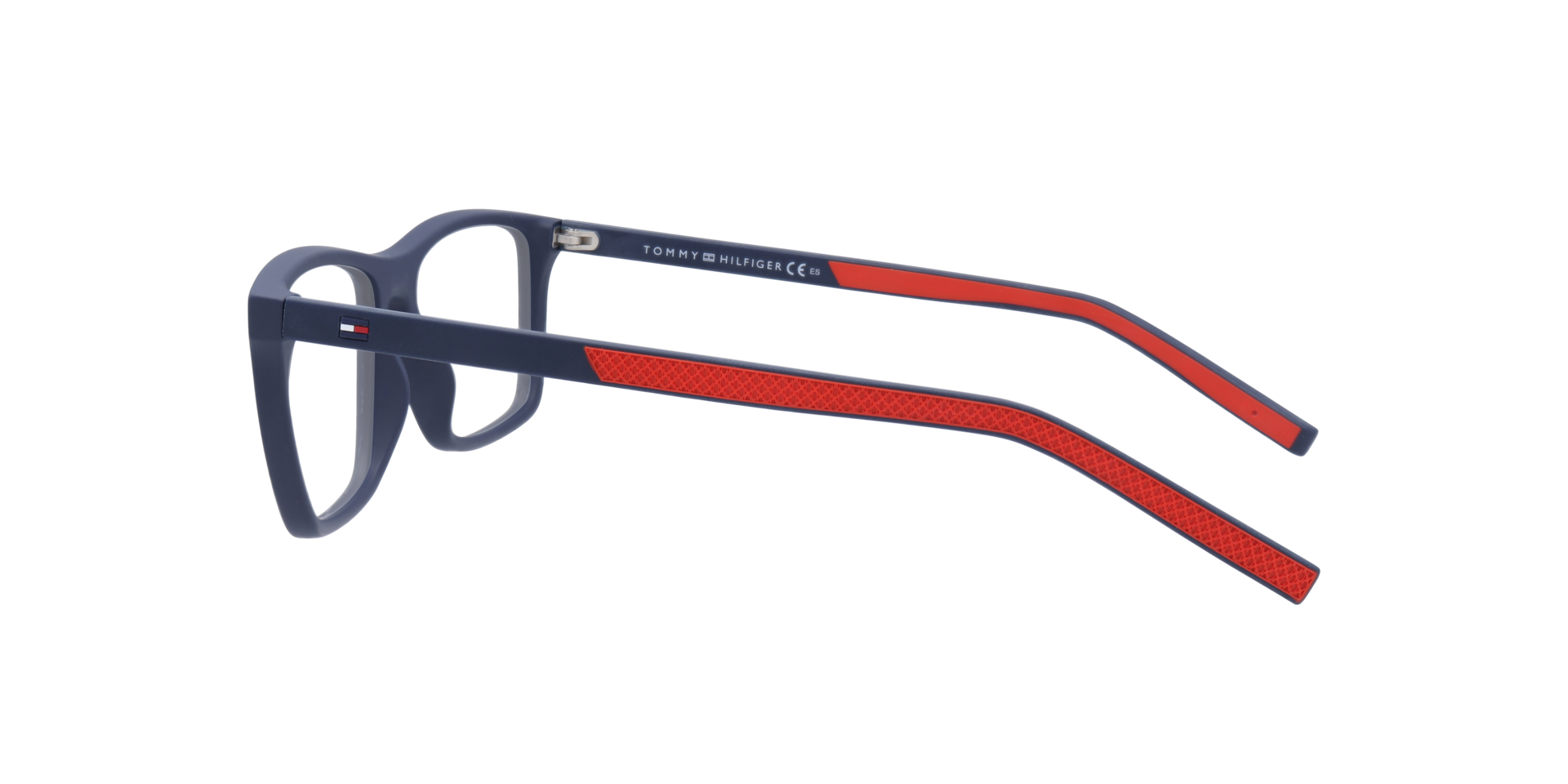 TH 1592 Blue & Red PlasticEyeglass Frames for Glasses Direct, Side View