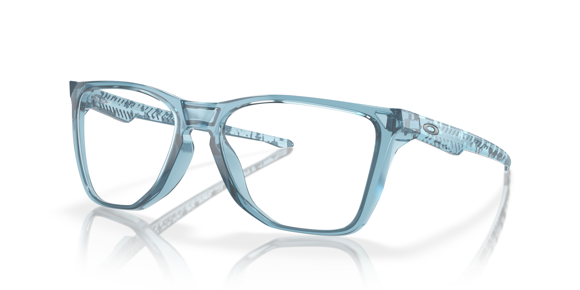The Cut Polished Trans Stonewash PlasticEyeglass Frames for Glasses Direct, Angle View