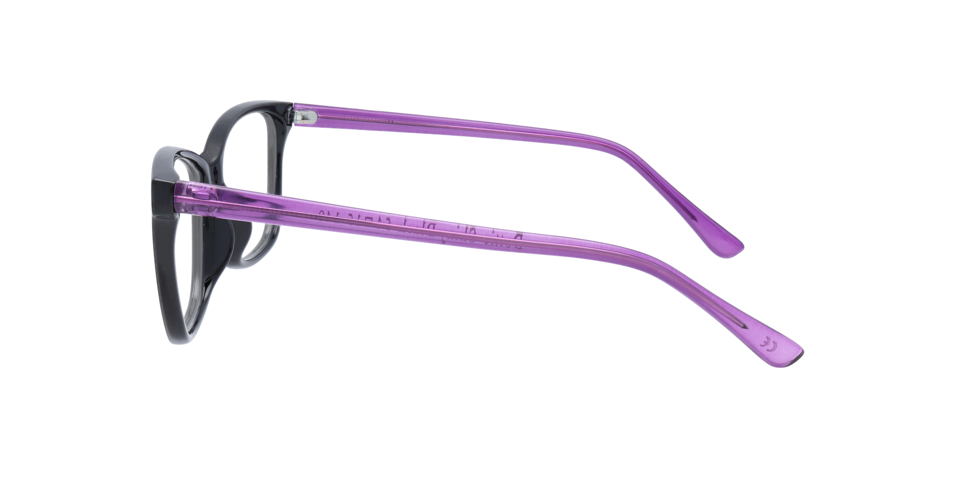 Dottie Shiny Black PlasticEyeglass Frames for Glasses Direct, Side View