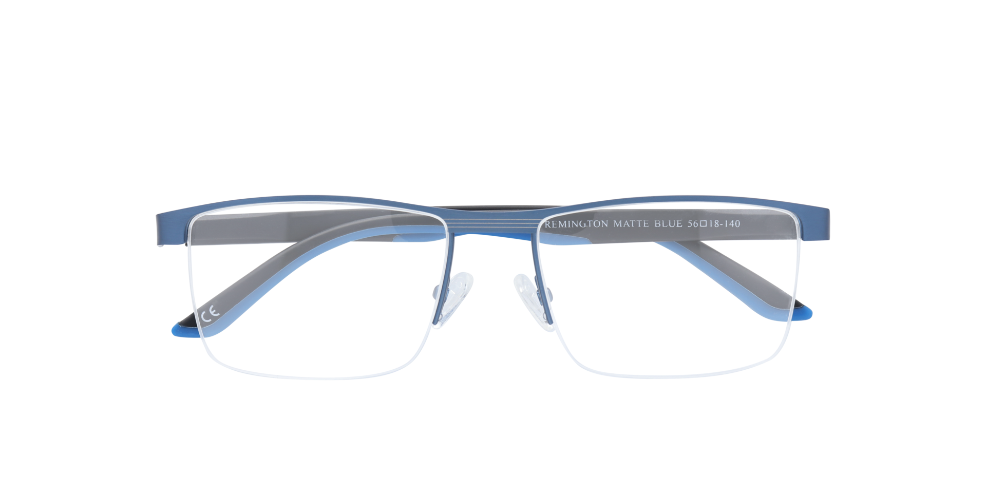 Remington Matte Blue MetalEyeglass Frames for Glasses Direct, Closed View