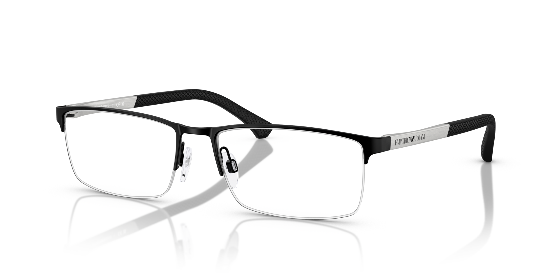 EA1041 Rubber Black MetalEyeglass Frames for Glasses Direct, Angle View