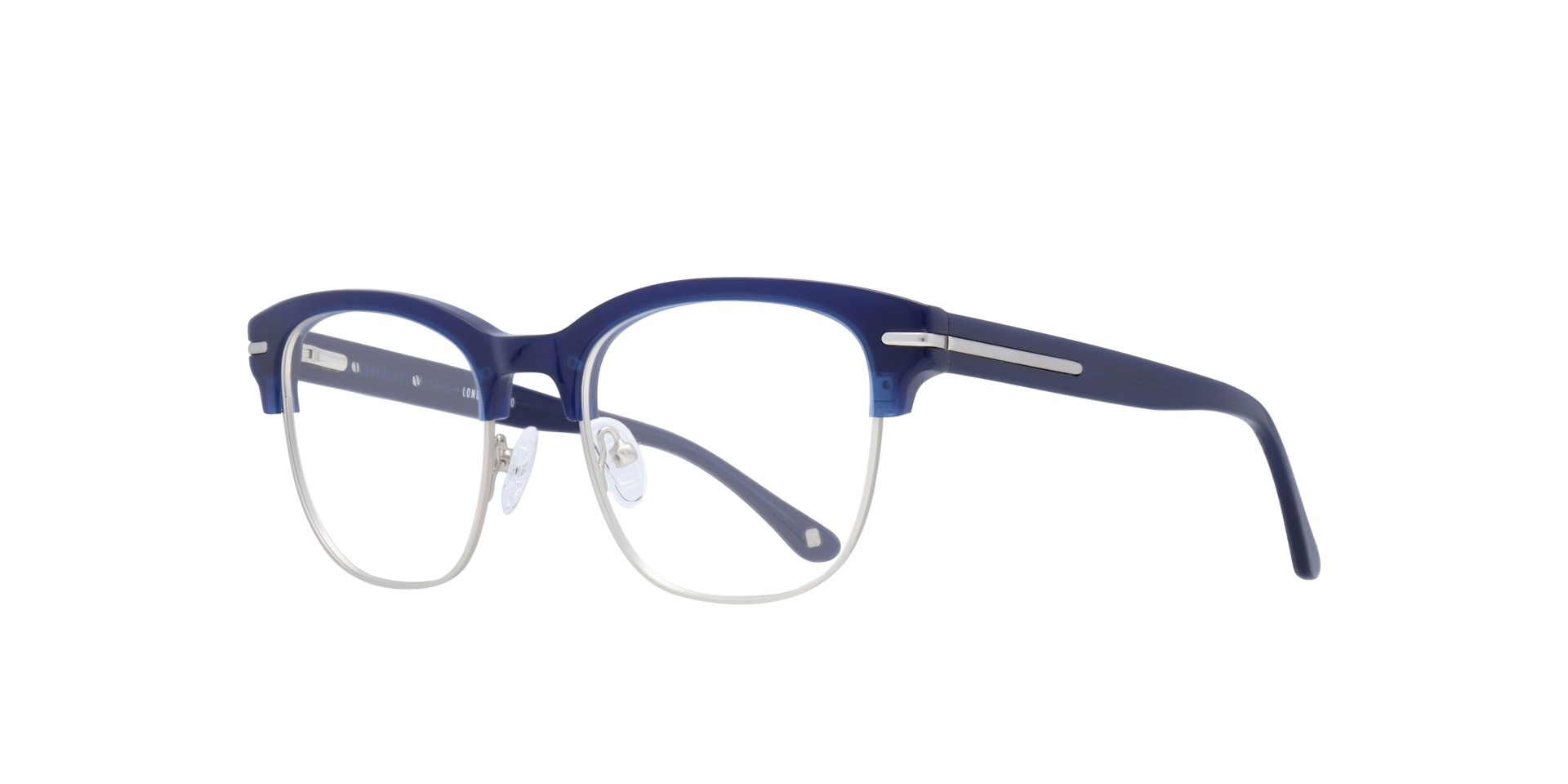 Greenford Navy Blue MetalEyeglass Frames for Glasses Direct, Angle View
