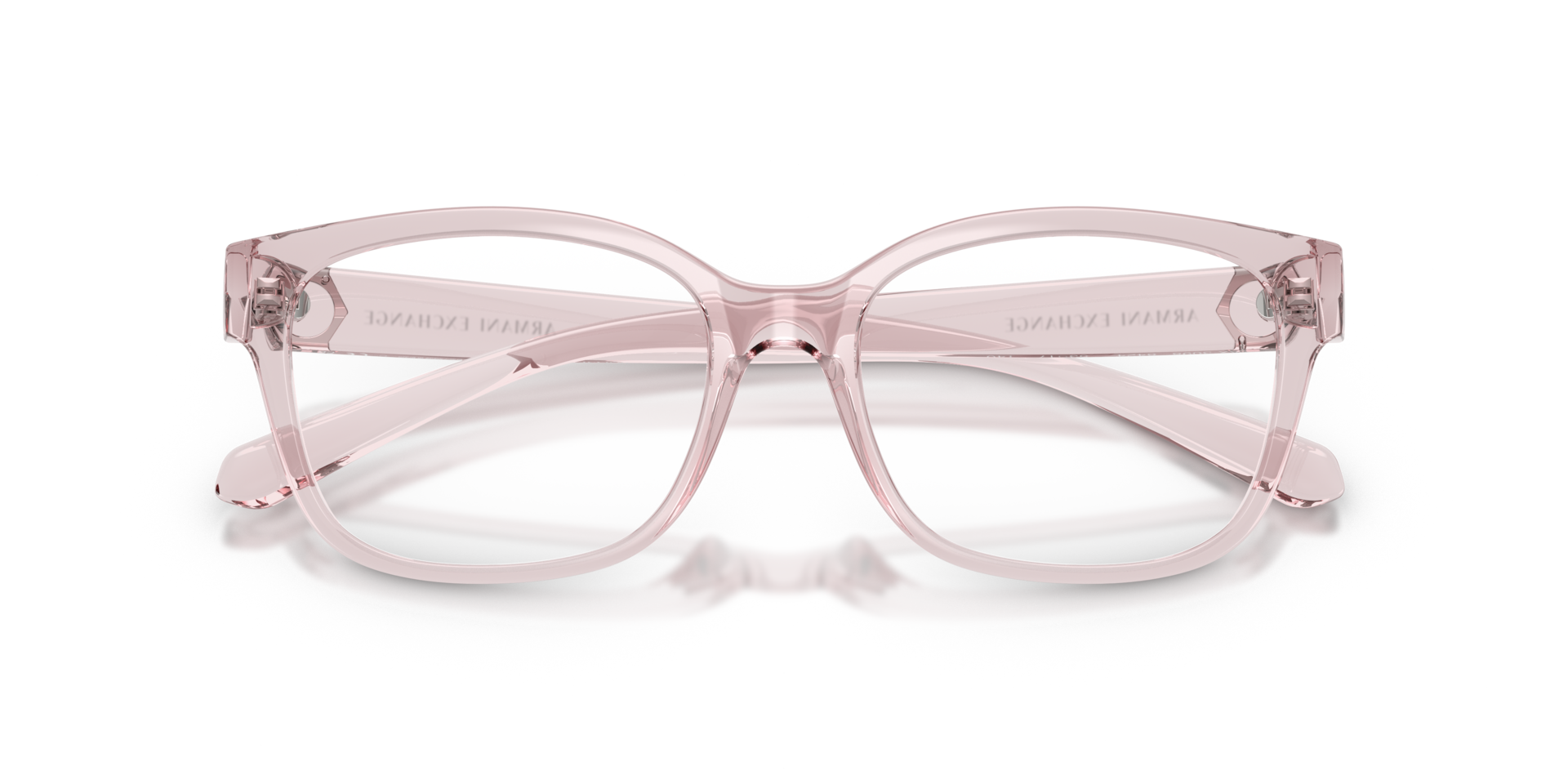 AX3098 Shiny Transparent Pink PlasticEyeglass Frames for Glasses Direct, Closed View