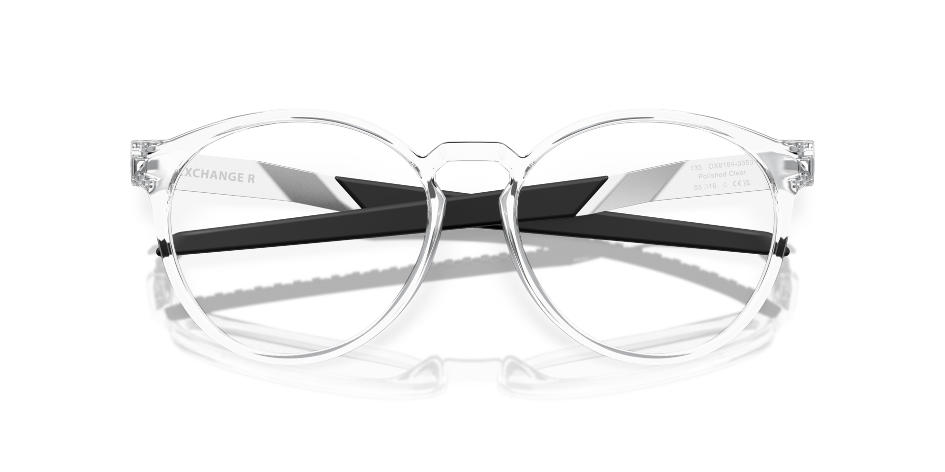 Exchange R Polished Clear PlasticEyeglass Frames for Glasses Direct, Closed View