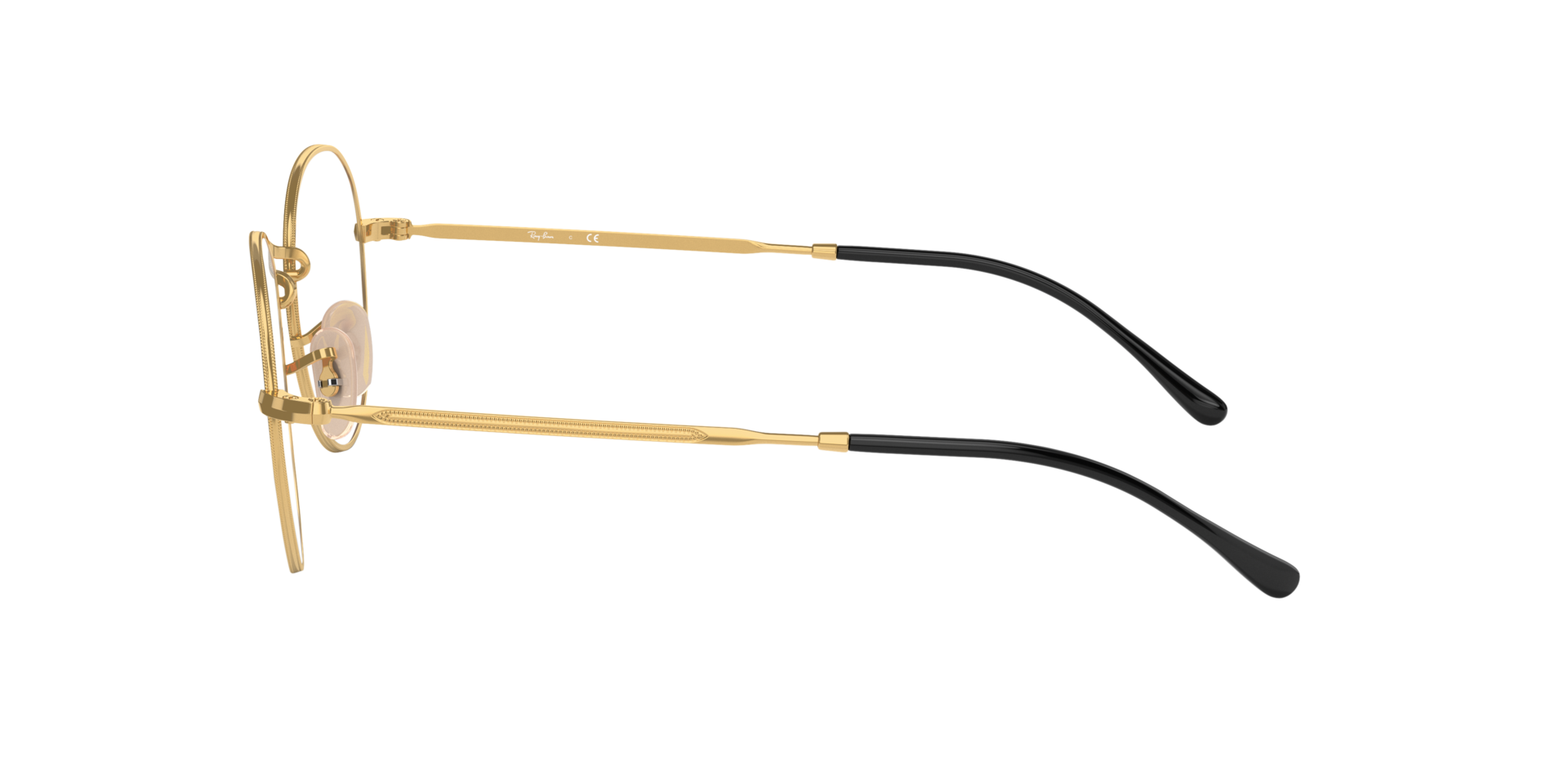 RB3582V Black On Gold MetalEyeglass Frames for Glasses Direct, Side View