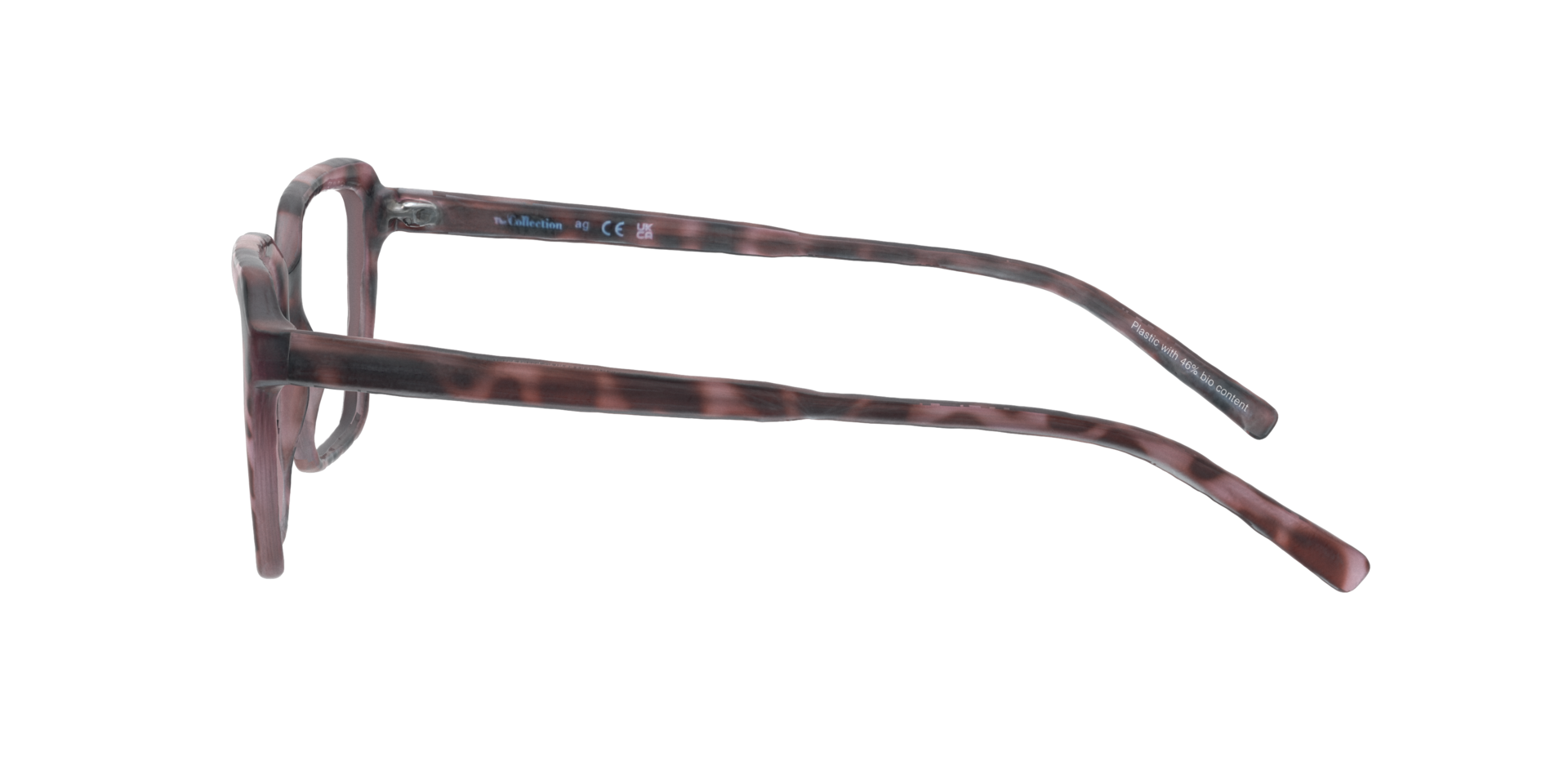 Matilda Havana Pink PlasticEyeglass Frames for Glasses Direct, Side View