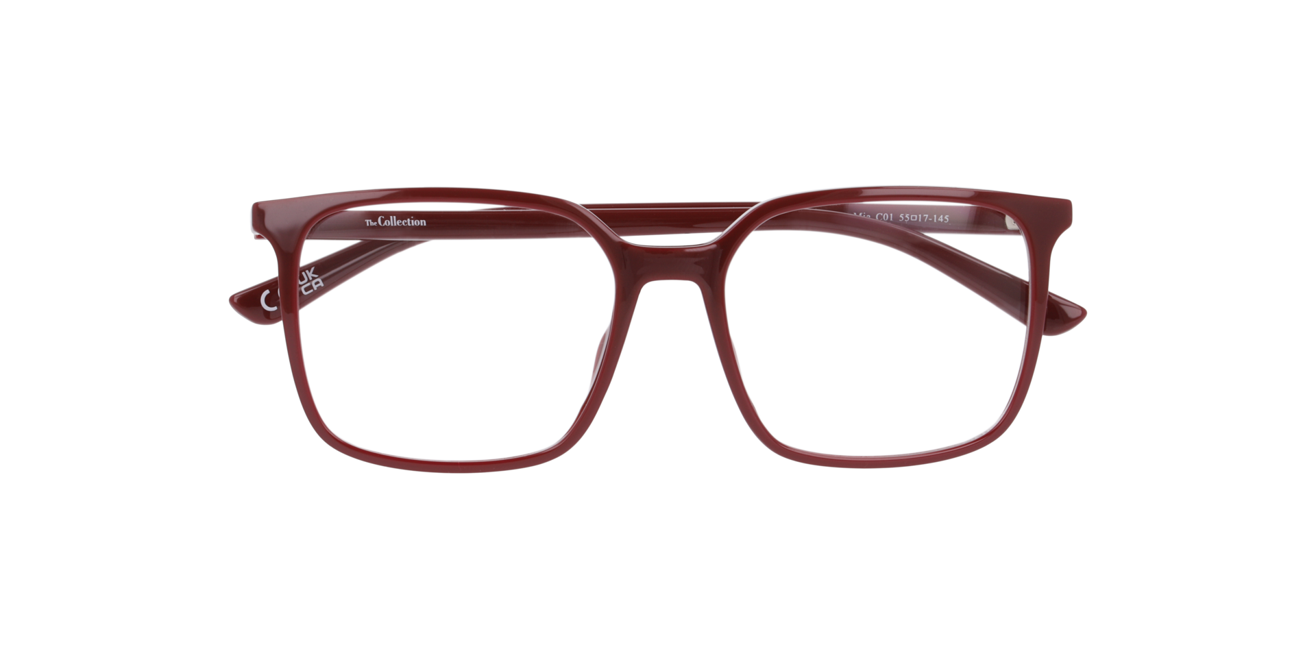 Mia Burgundy PlasticEyeglass Frames for Glasses Direct, Closed View