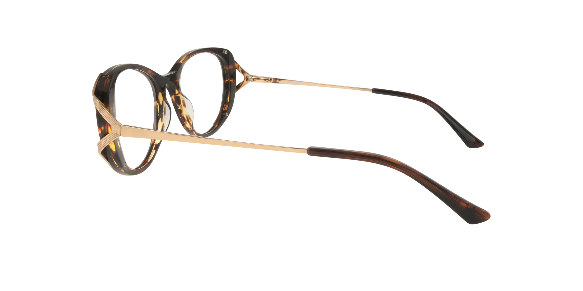Lillian Brown & Gold AcetateEyeglass Frames for Glasses Direct, Side View